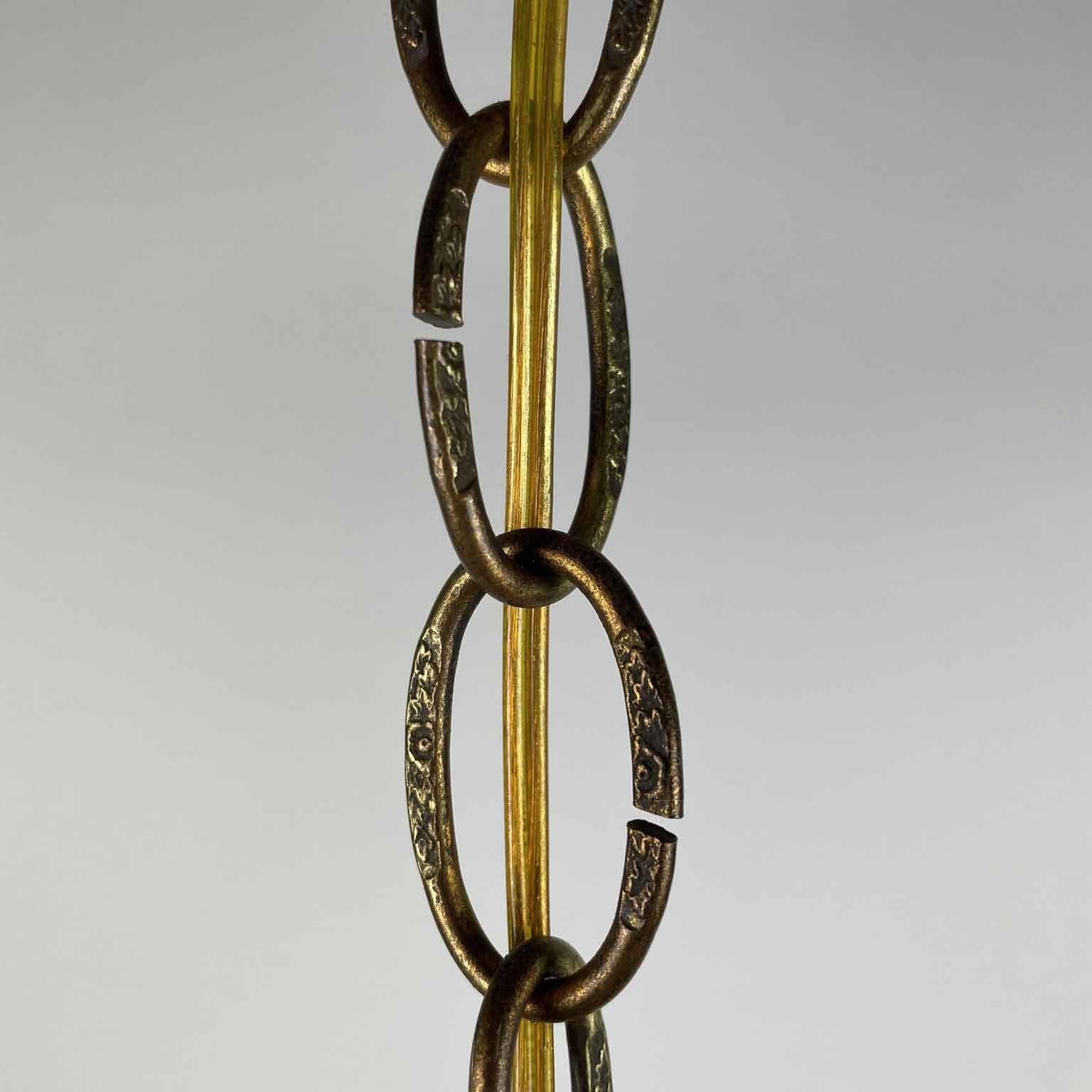 Empire French Bronze Chandelier With Crystal Beaded Cup Early 1900s For Sale