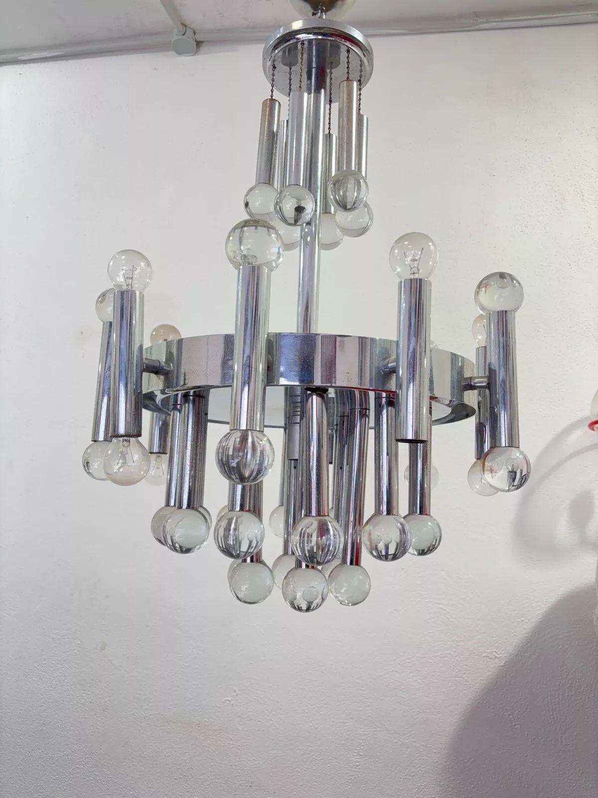 Lustre Gaetano Sciolari 11 lumières Design moderne années 1970 Bon état à Taranto, IT