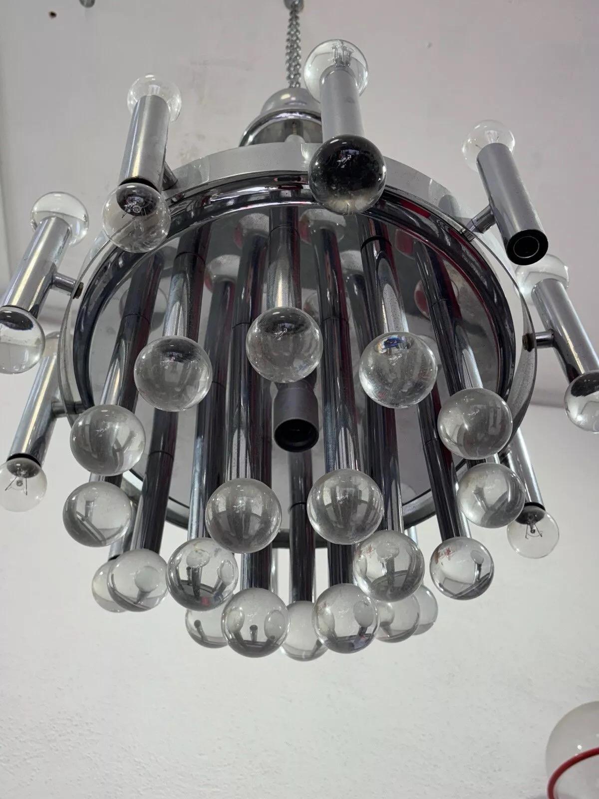 Lustre Gaetano Sciolari 11 lumières Design moderne années 1970 1