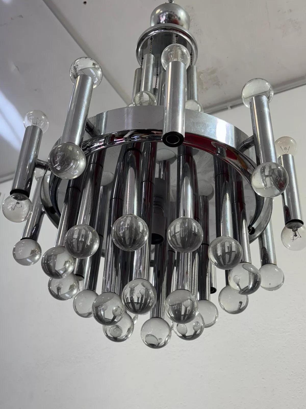 Lustre Gaetano Sciolari 11 lumières Design moderne années 1970 2