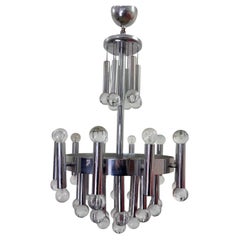 Gaetano Sciolari Chandelier 11 Lights Design Modernism 1970s