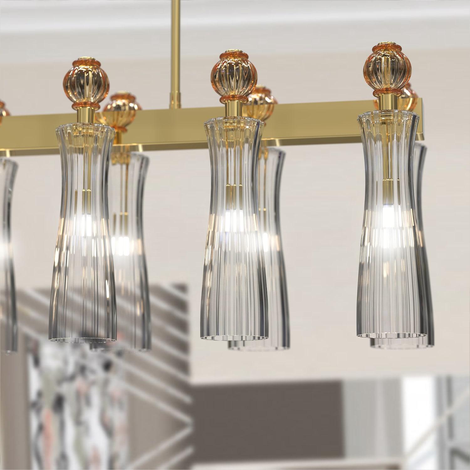 Lampadario GIORGIONE a Sospensione 20 Luci in Vetro di Murano – Eleganza Moderna in vendita 1