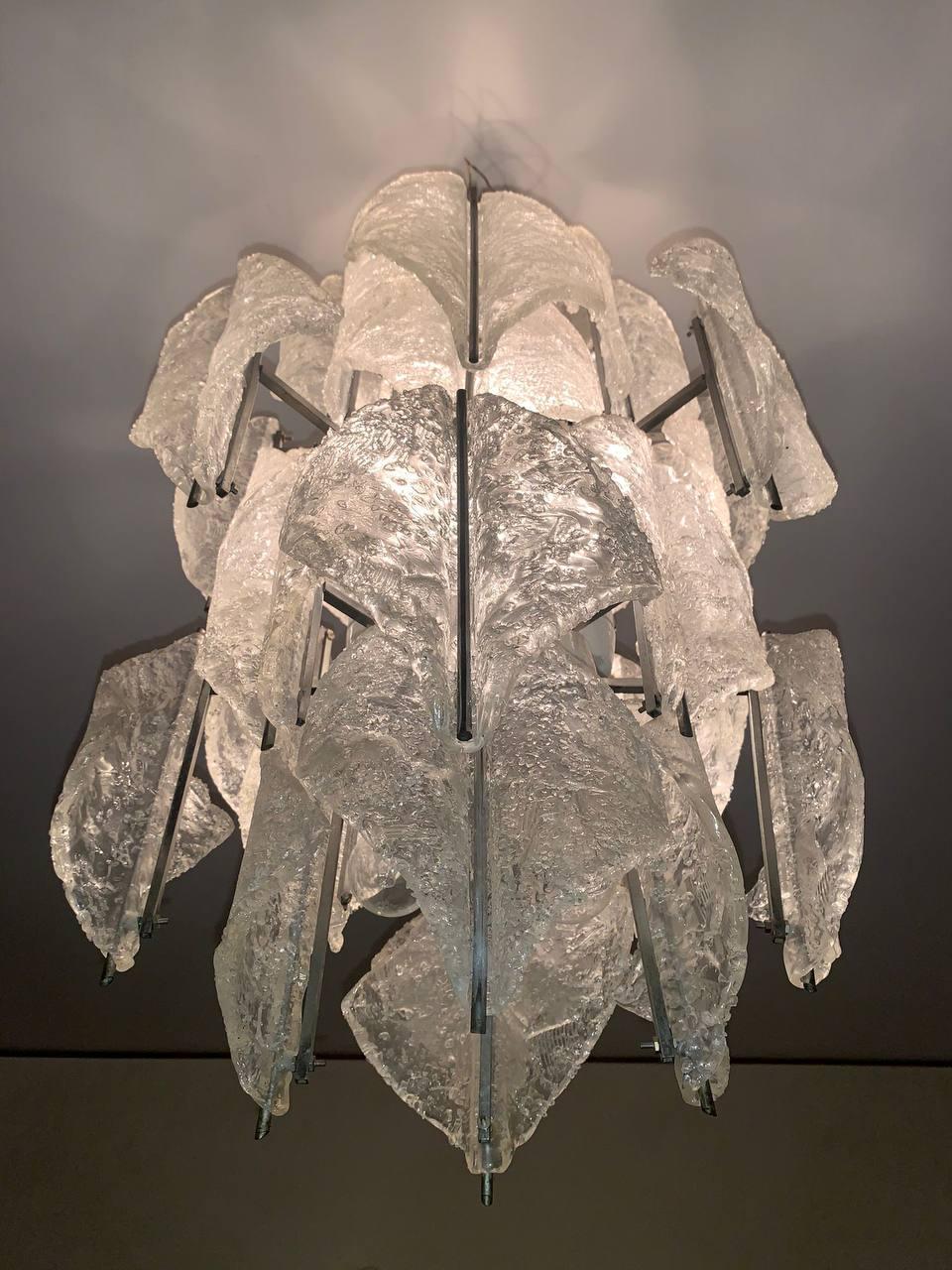 Araña 'Ice' de mediados de siglo de Toni Zuccheri Venini Scultoreo. Cristal de Murano en venta