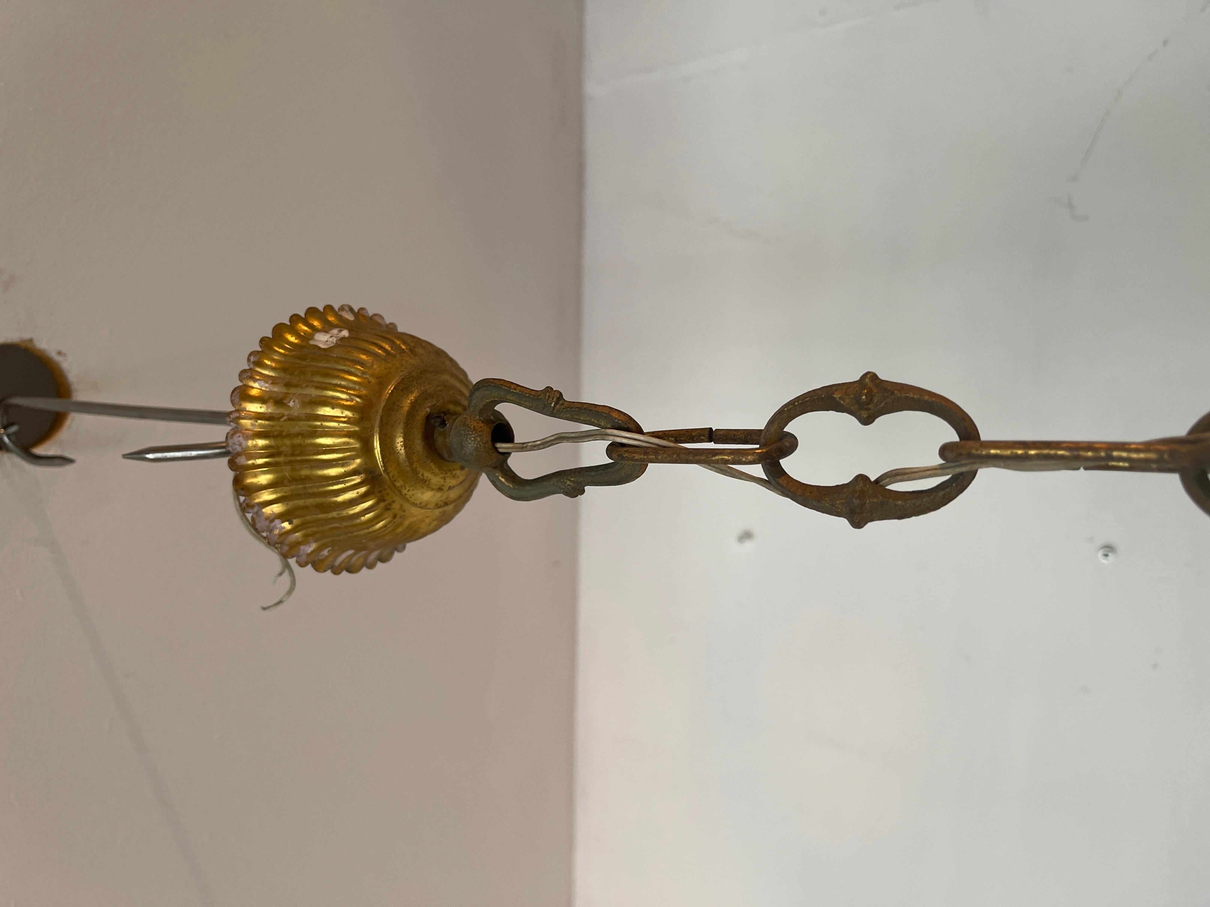 Lampadario in bronzo italiano in stile barocco '70 For Sale 5