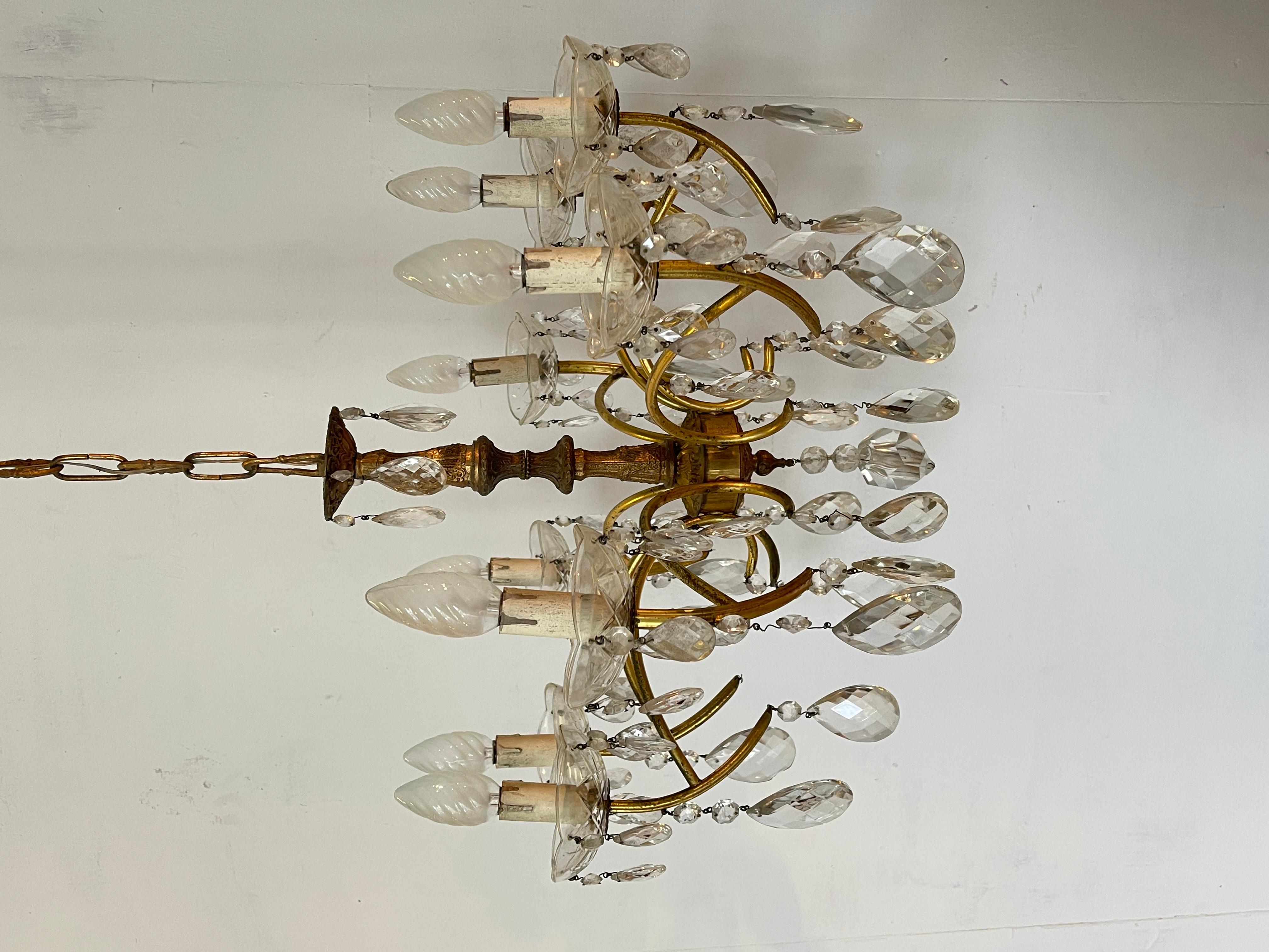 Italian Lampadario in bronzo italiano in stile barocco '70 For Sale