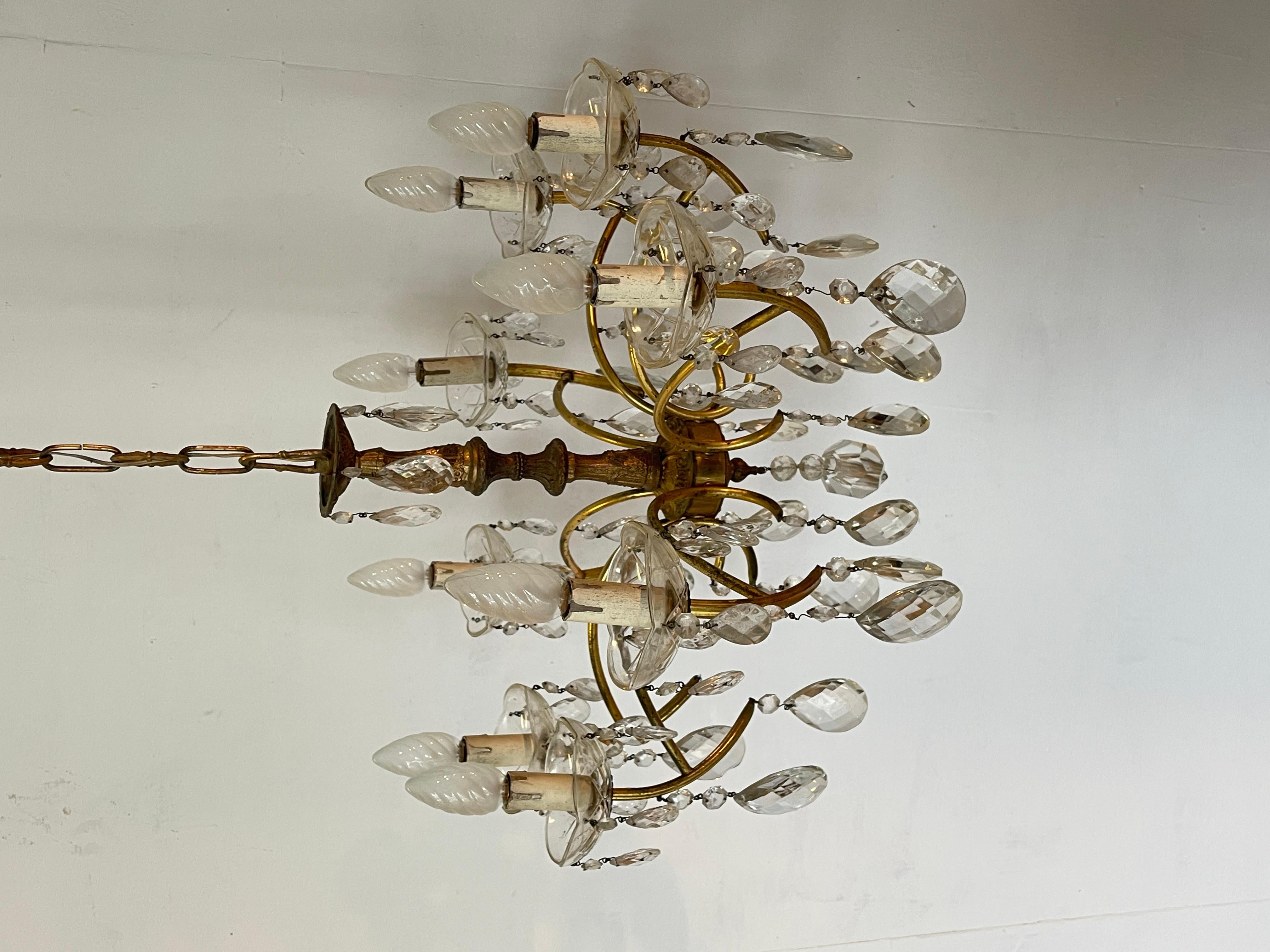 Lampadario in bronzo italiano in stile barocco '70 In Good Condition For Sale In Cantù, IT