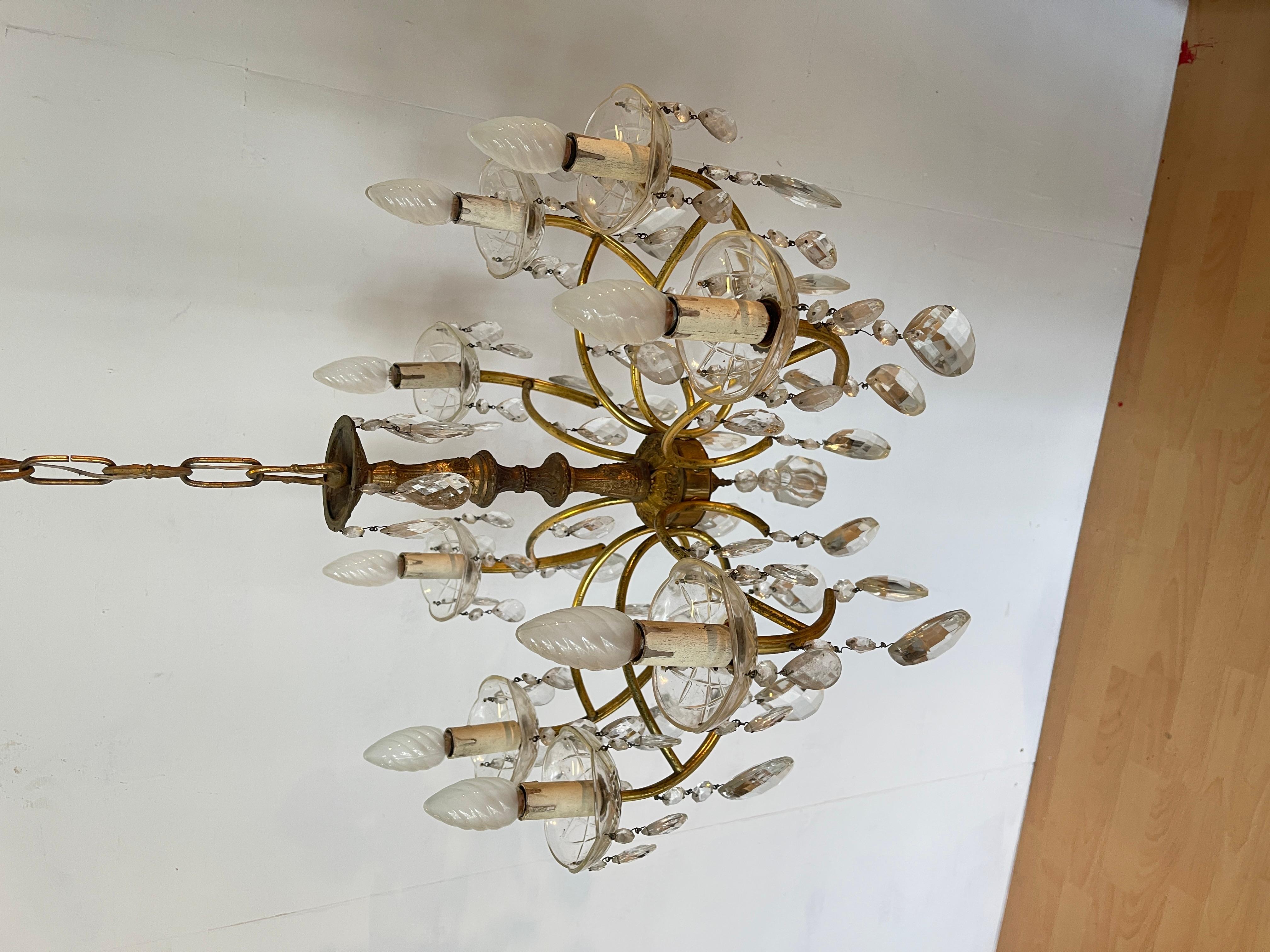 20th Century Lampadario in bronzo italiano in stile barocco '70 For Sale