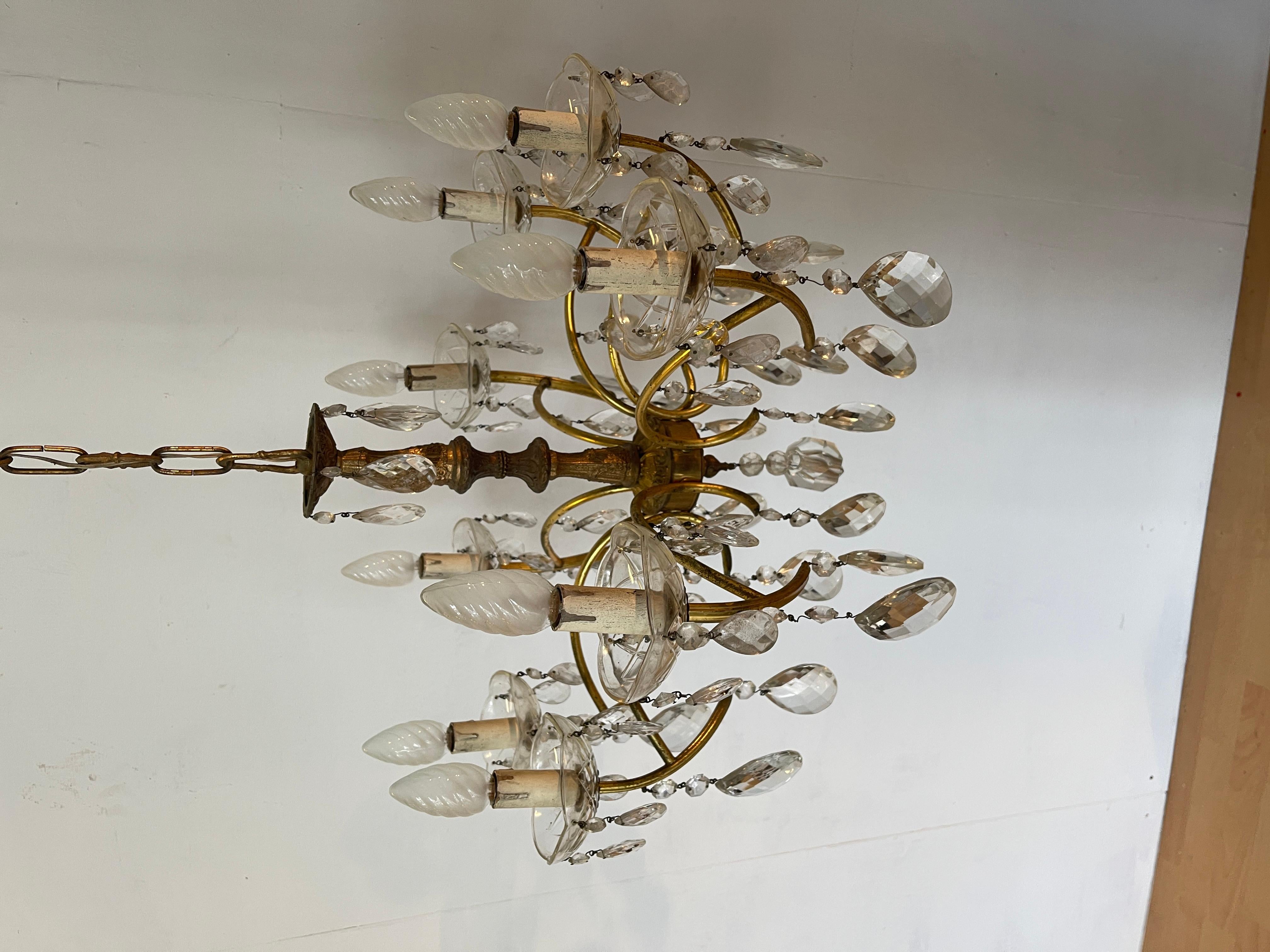 Bronze Lampadario in bronzo italiano in stile barocco '70 For Sale