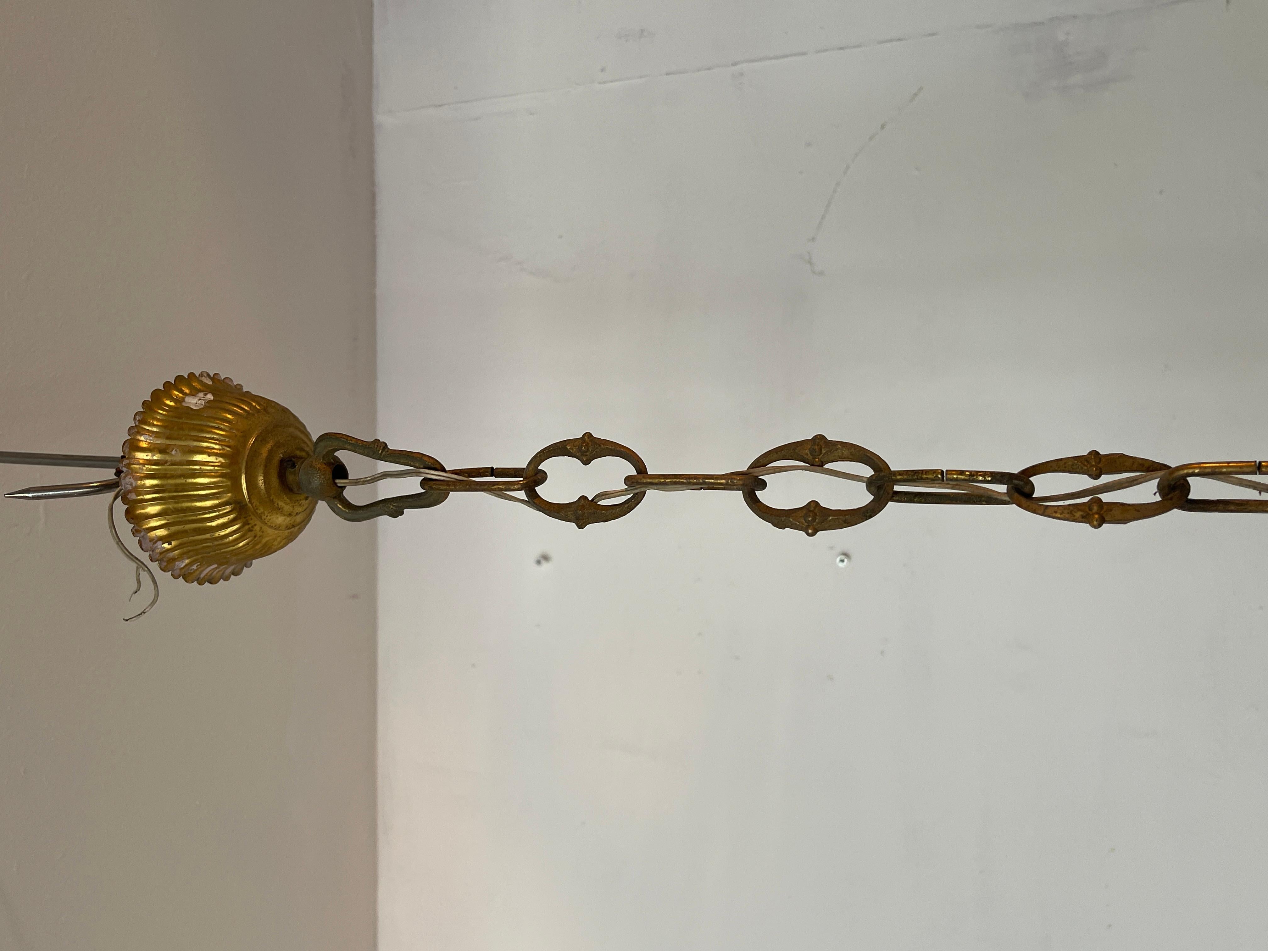 Lampadario in bronzo italiano in stile barocco '70 For Sale 1