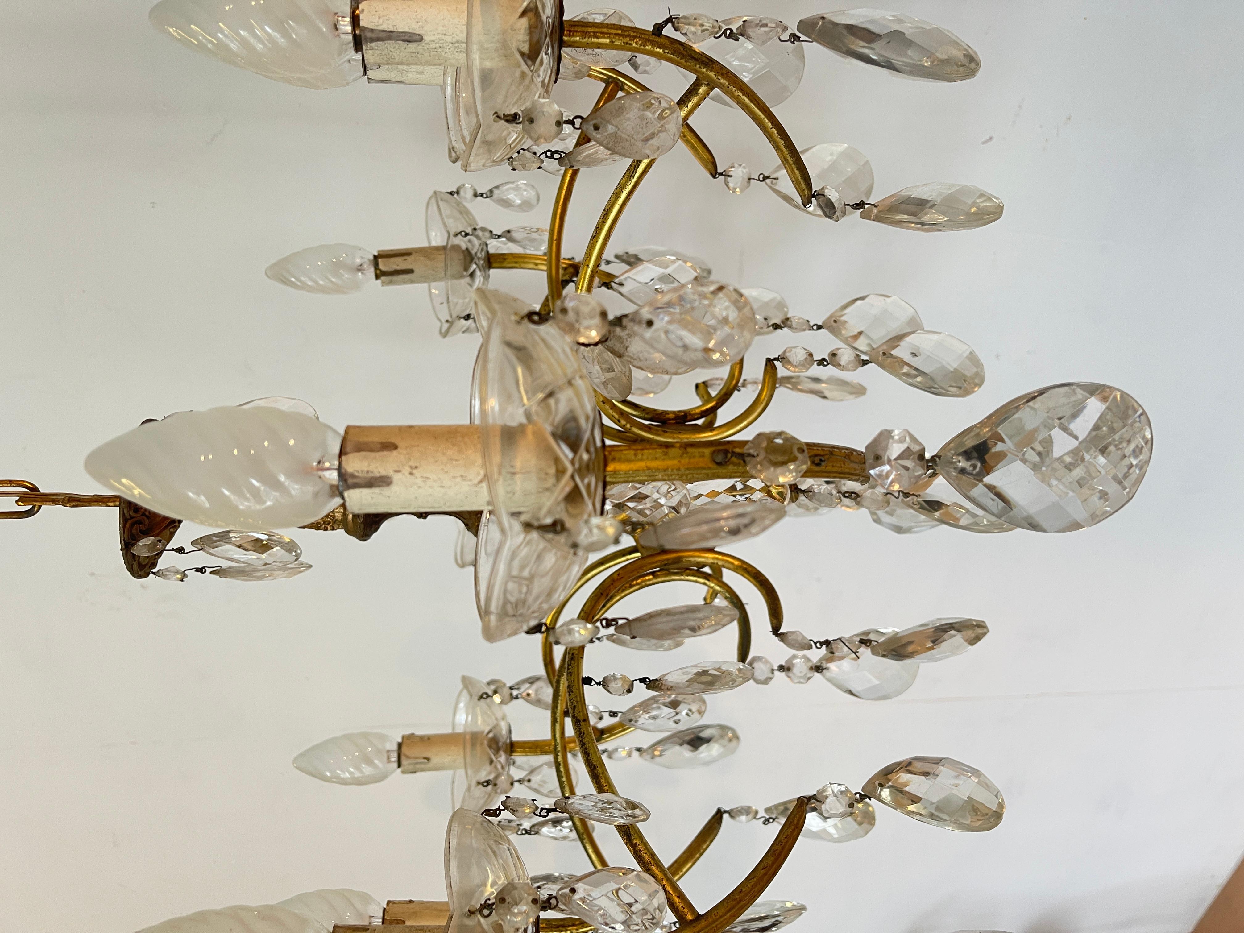 Lampadario in bronzo italiano in stile barocco '70 For Sale 2