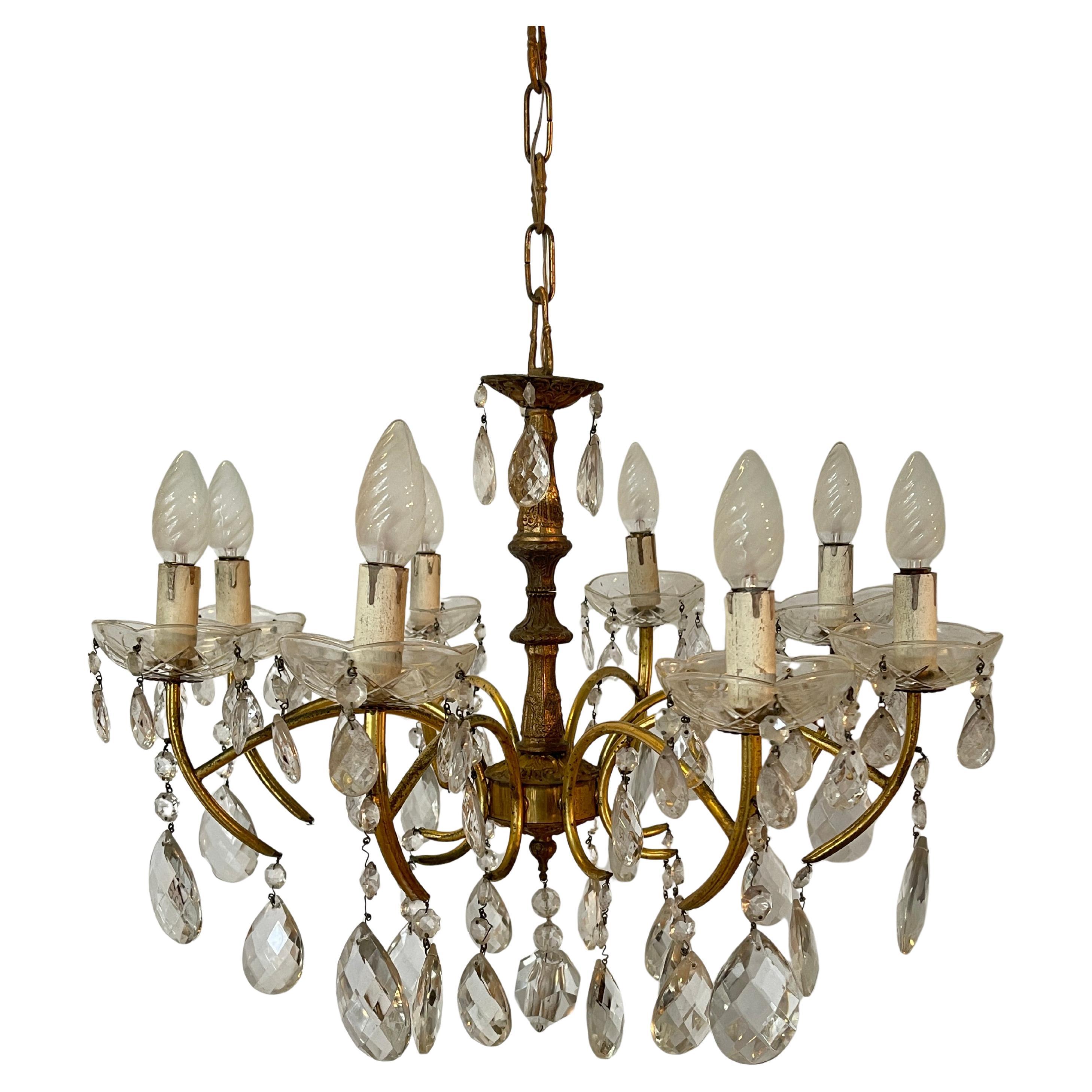 Lampadario in bronzo italiano in stile barocco '70