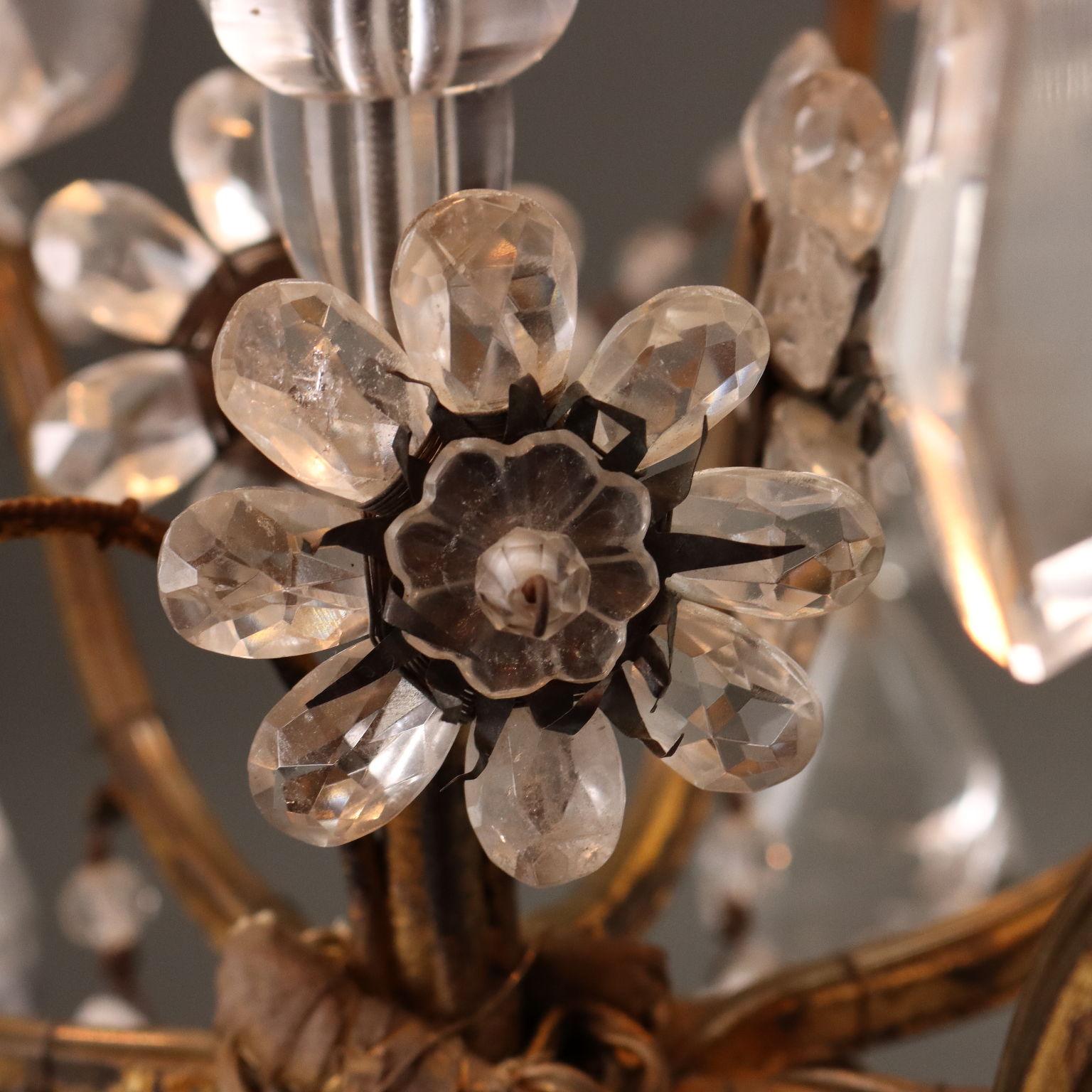 Lampadario in Ferro Battuto Italia Fine XIX Secolo 19th Century en venta