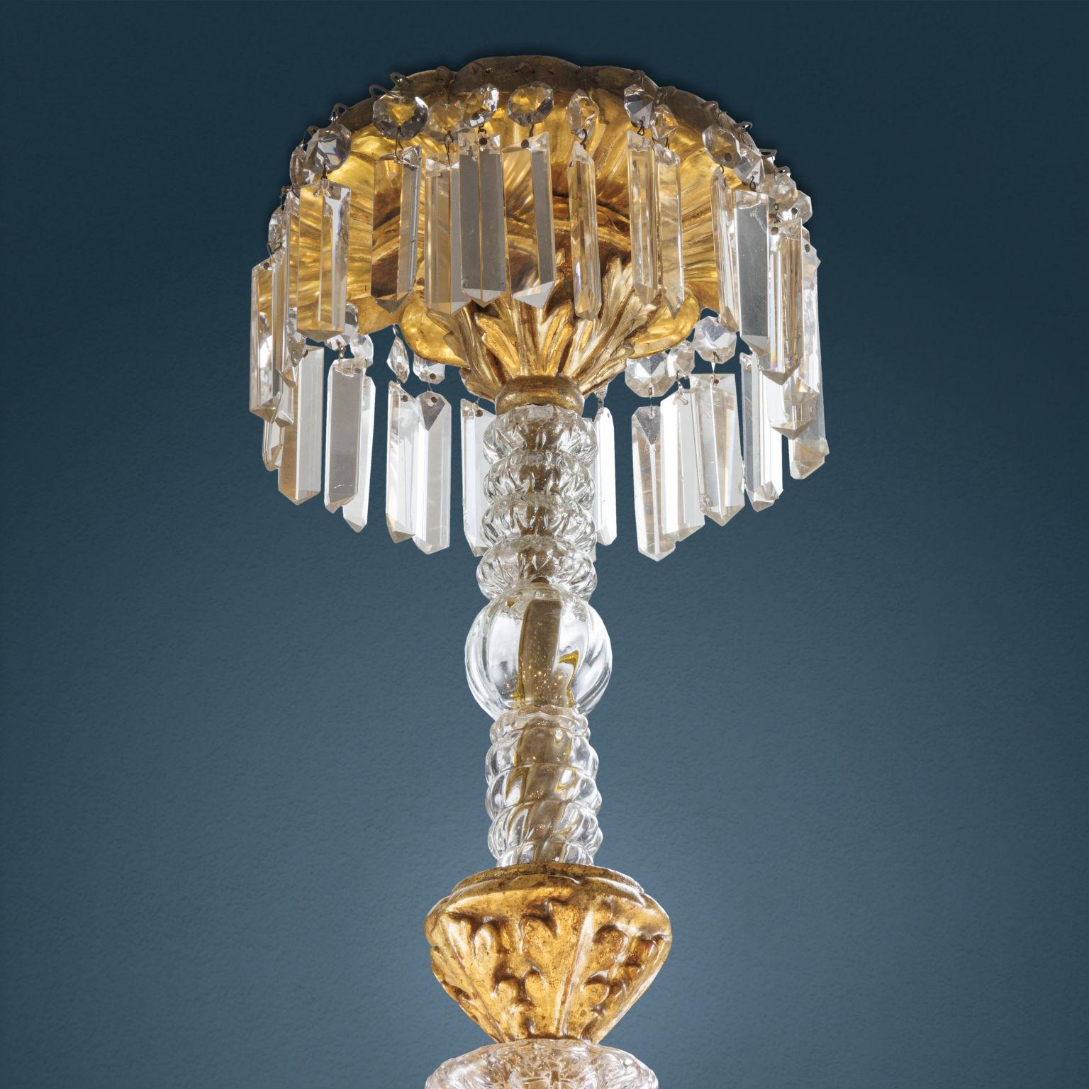 Gilded Wood and Crystal Chandelier. Florence, early 19th century For Sale 3