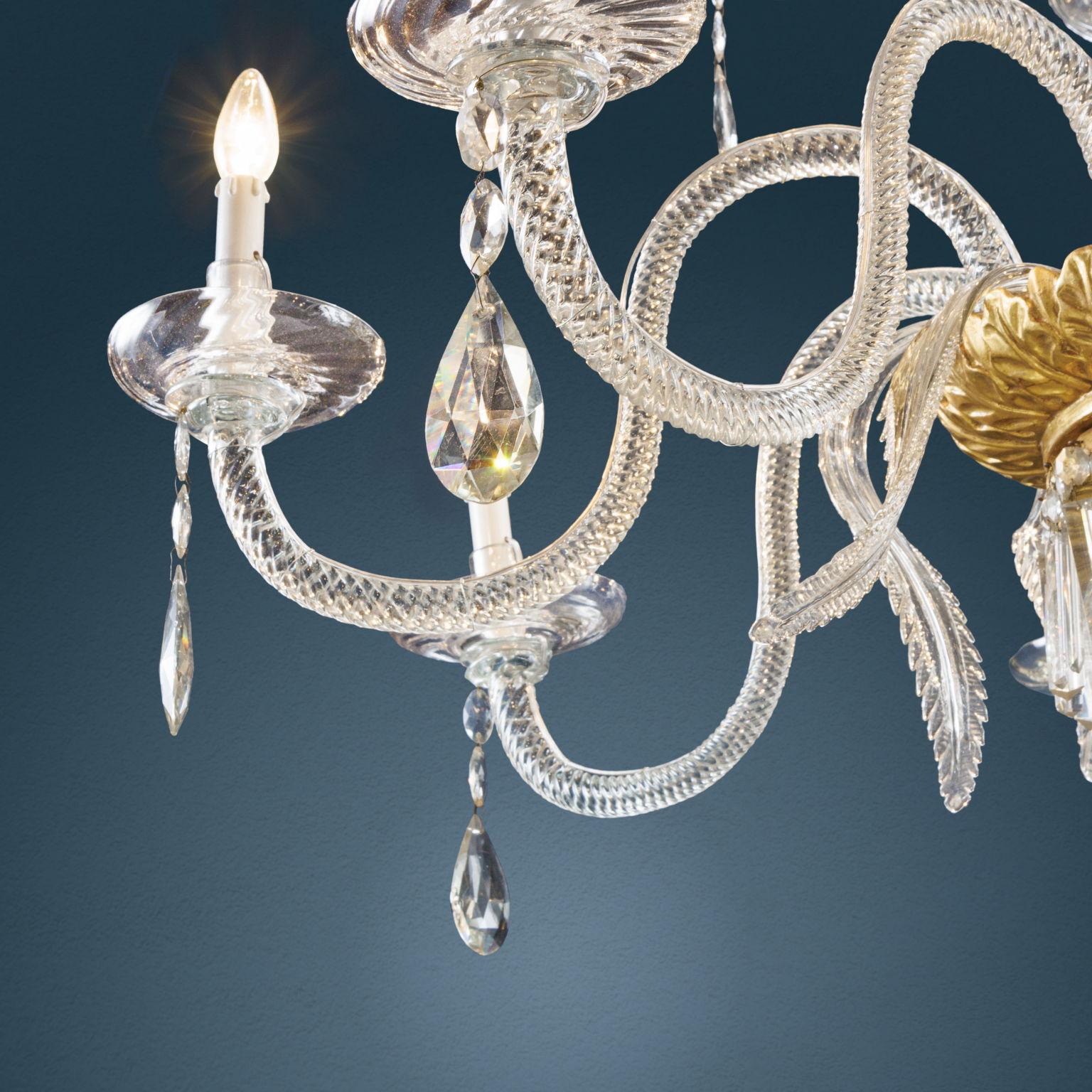 Gilded Wood and Crystal Chandelier. Florence, early 19th century In Good Condition For Sale In Milano, IT