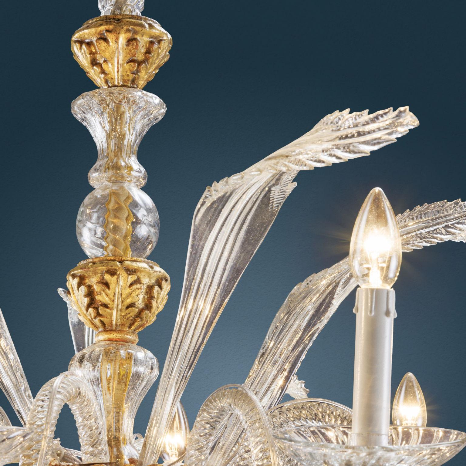 Araña de madera dorada y cristal. Florencia, principios del siglo XIX en venta 2
