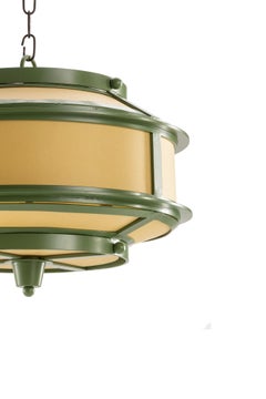 Lampadario in ottone per serra con pergamena