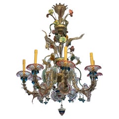 Ca
 Rezzonico Style Eight-Flame Chandelier - Murano - Italy - 1960s