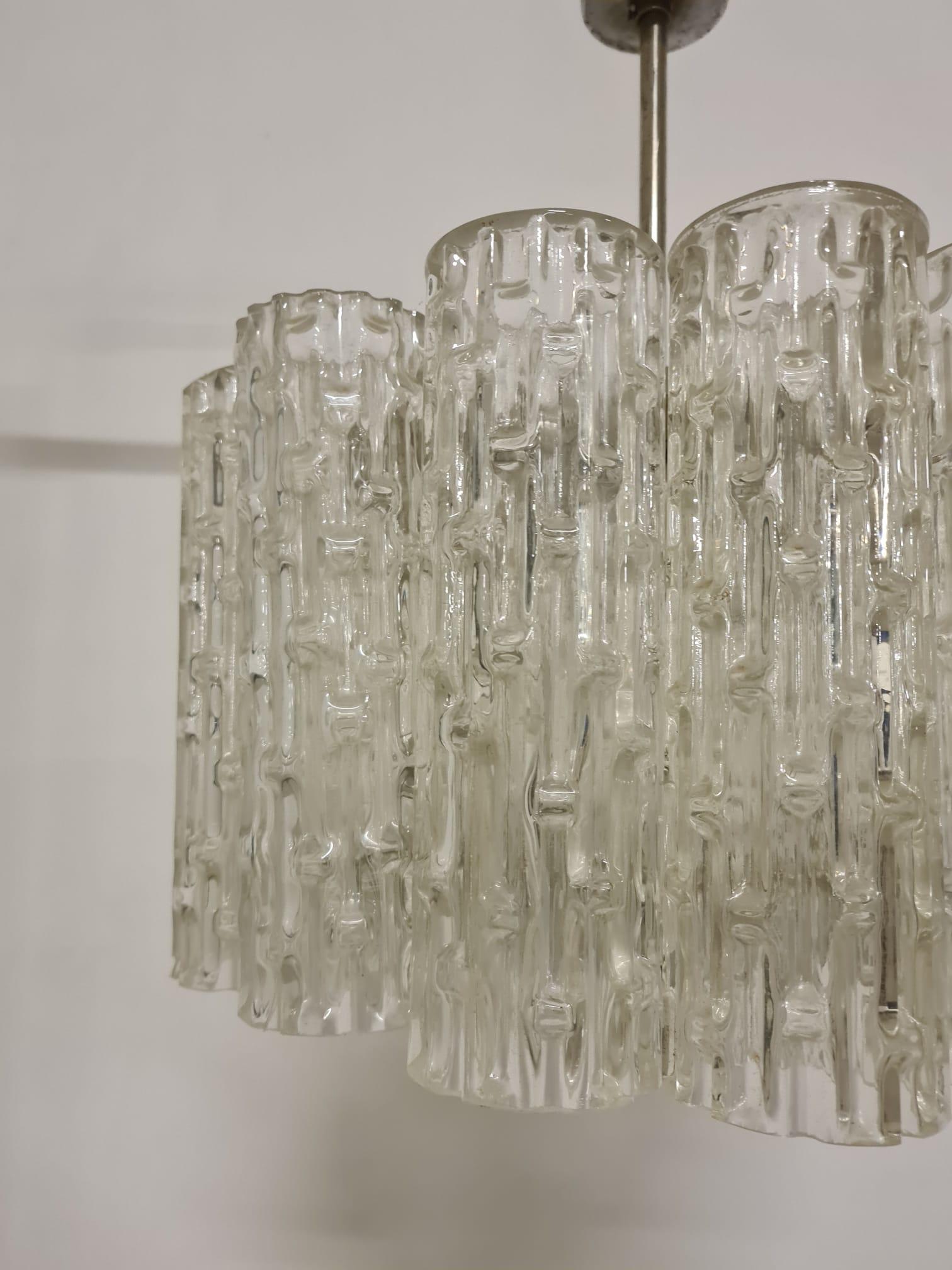 60' glass chandelier In Good Condition For Sale In Torino, IT