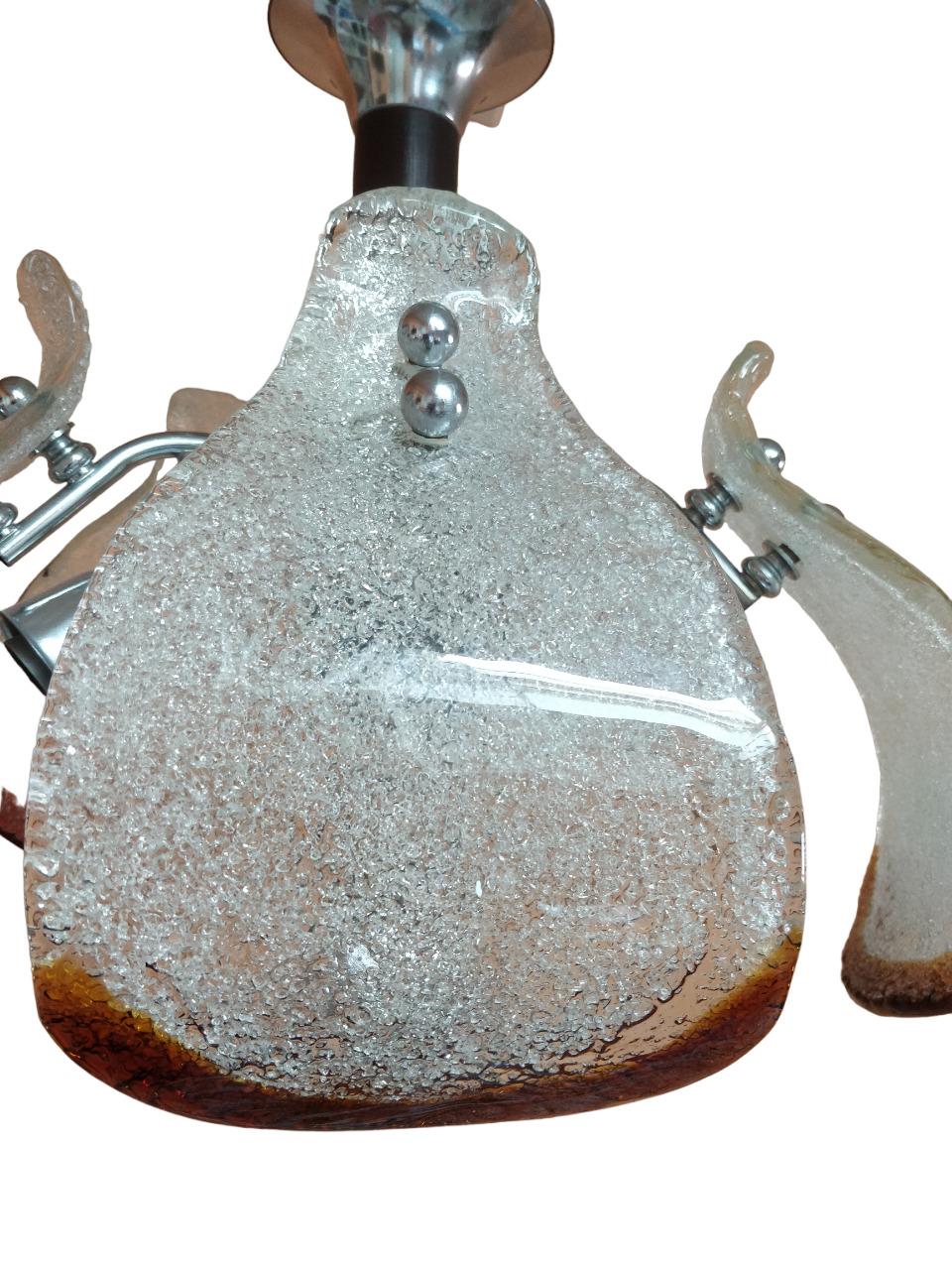 Araña de cristal artístico de Murano producida por Mazzega - Italia 1970 Cristal de Murano en venta