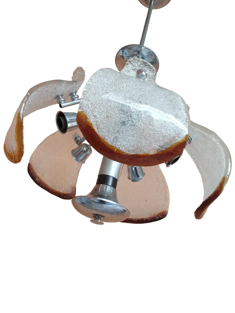 Araña de cristal artístico de Murano producida por Mazzega - Italia 1970 en venta 1