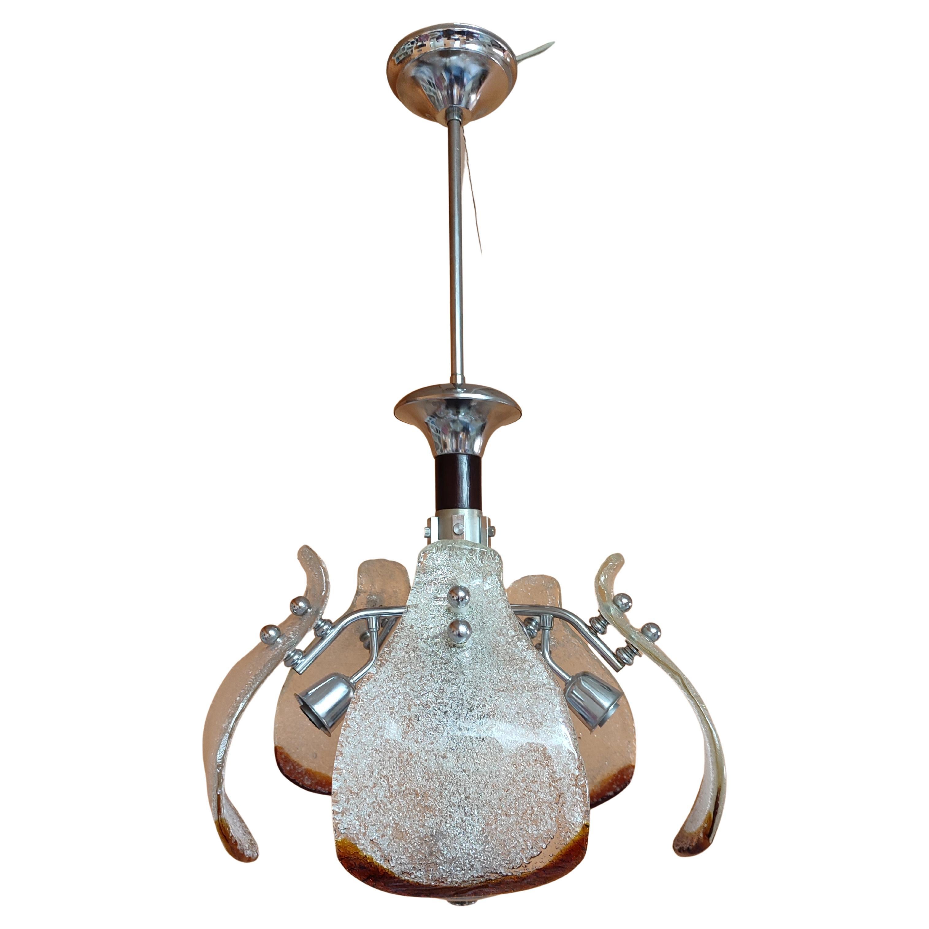 Araña de cristal artístico de Murano producida por Mazzega - Italia 1970 en venta