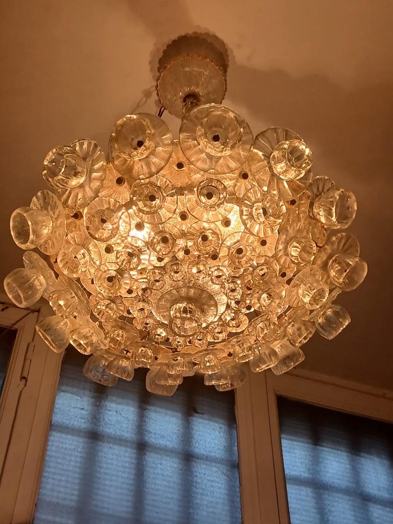 Art Déco Lampadario in Vetro di Ercole Barovier, Murano, Anni ’20/’30 in vendita