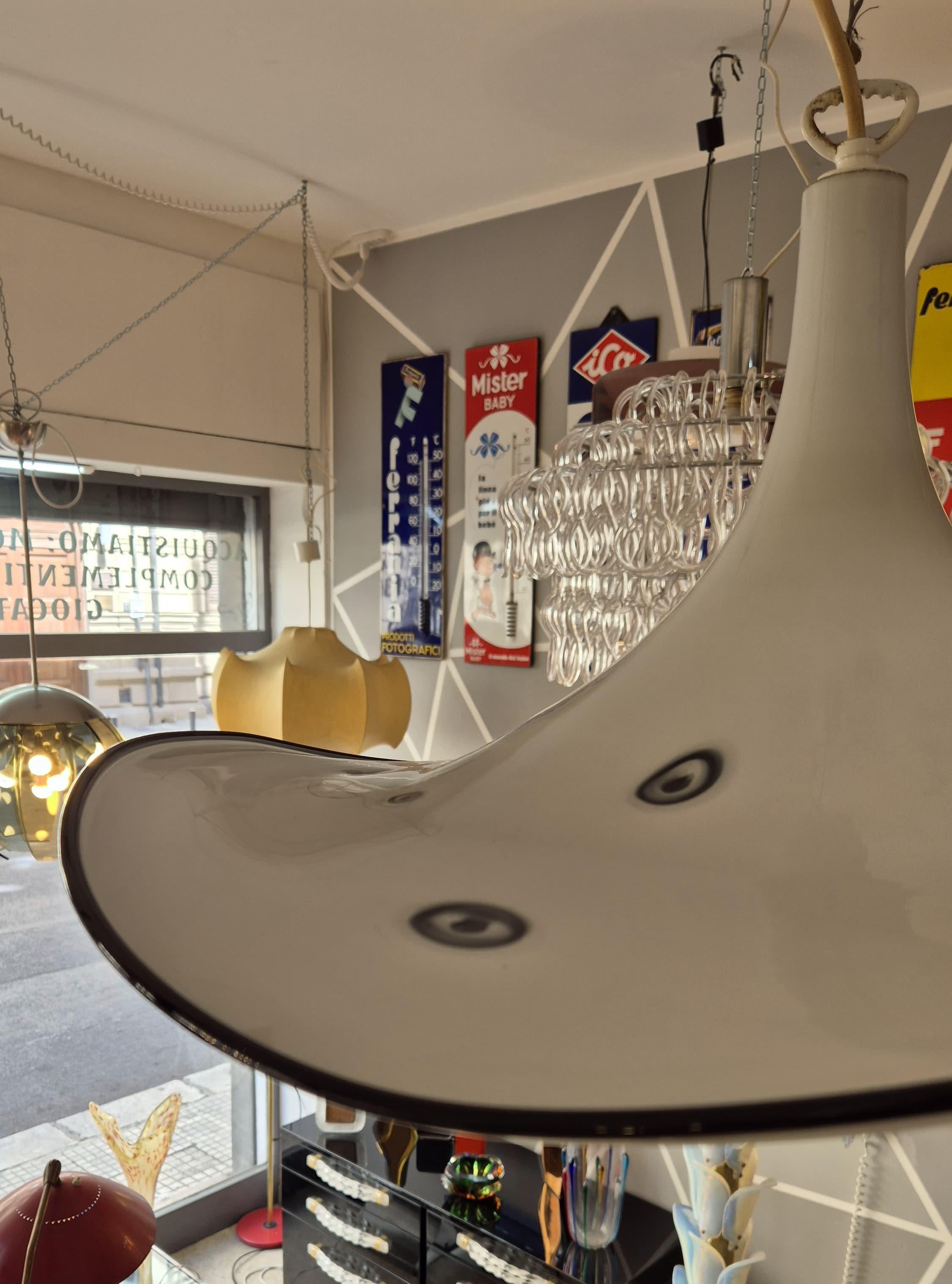 Steel 1970s Murano Glass Chandelier For Sale