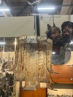 Lampadario in vetro di Murano AV Mazzega anni 70