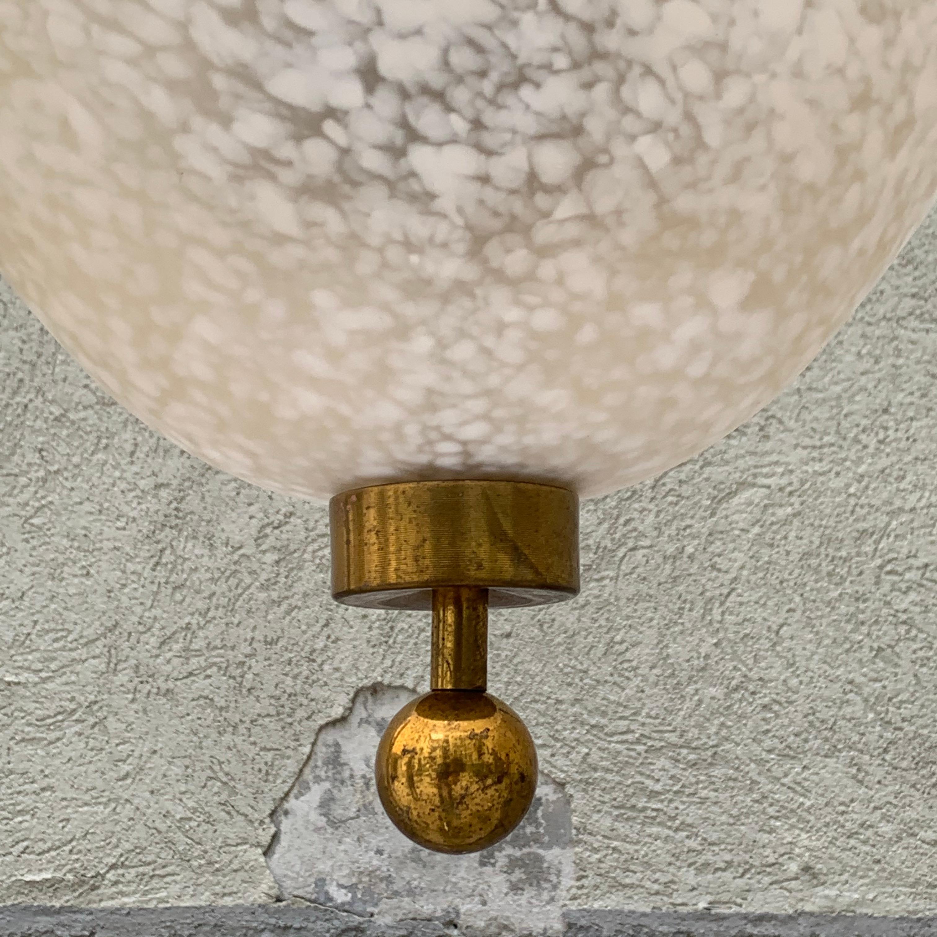 Kronleuchter aus Muranoglas, Messing mit verstellbarem dekorativem Schleier - 1960er Jahre im Angebot 5