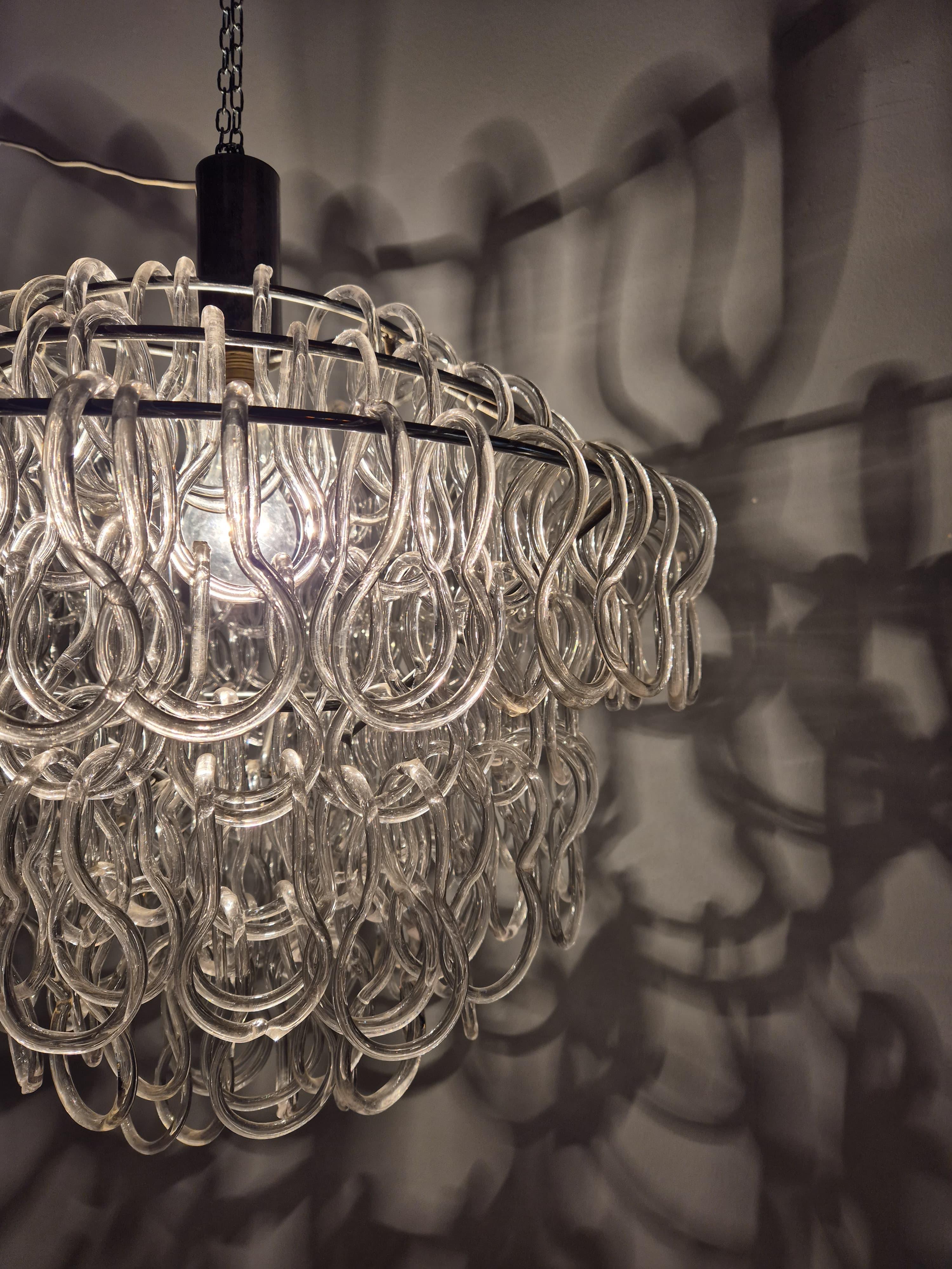 Lámpara de cristal de Murano estilo Giogali de Mnagiarotti Metal en venta