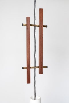 Teak opaline glass and brass chandelier, 1960s