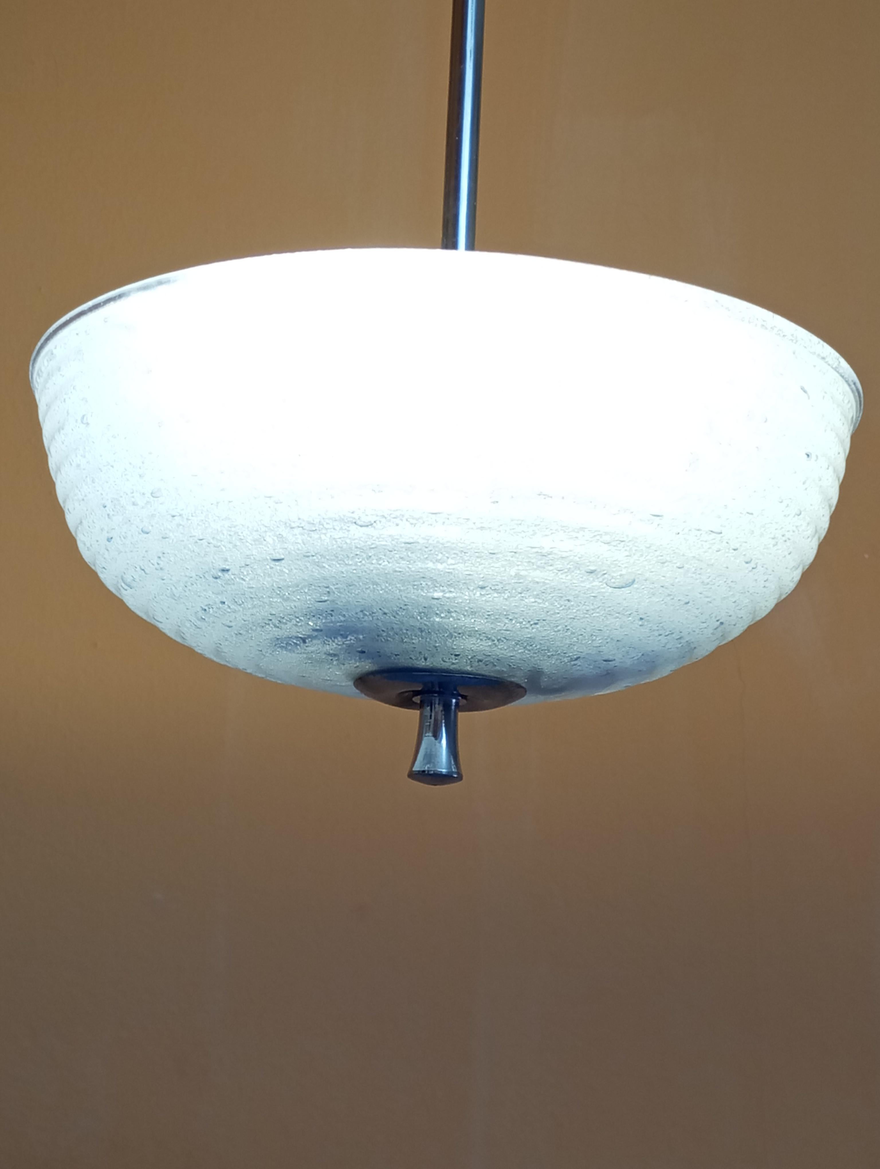 lustre en verre pulegoso celeste de Barovier & Toso, Murano Italie en vente 4