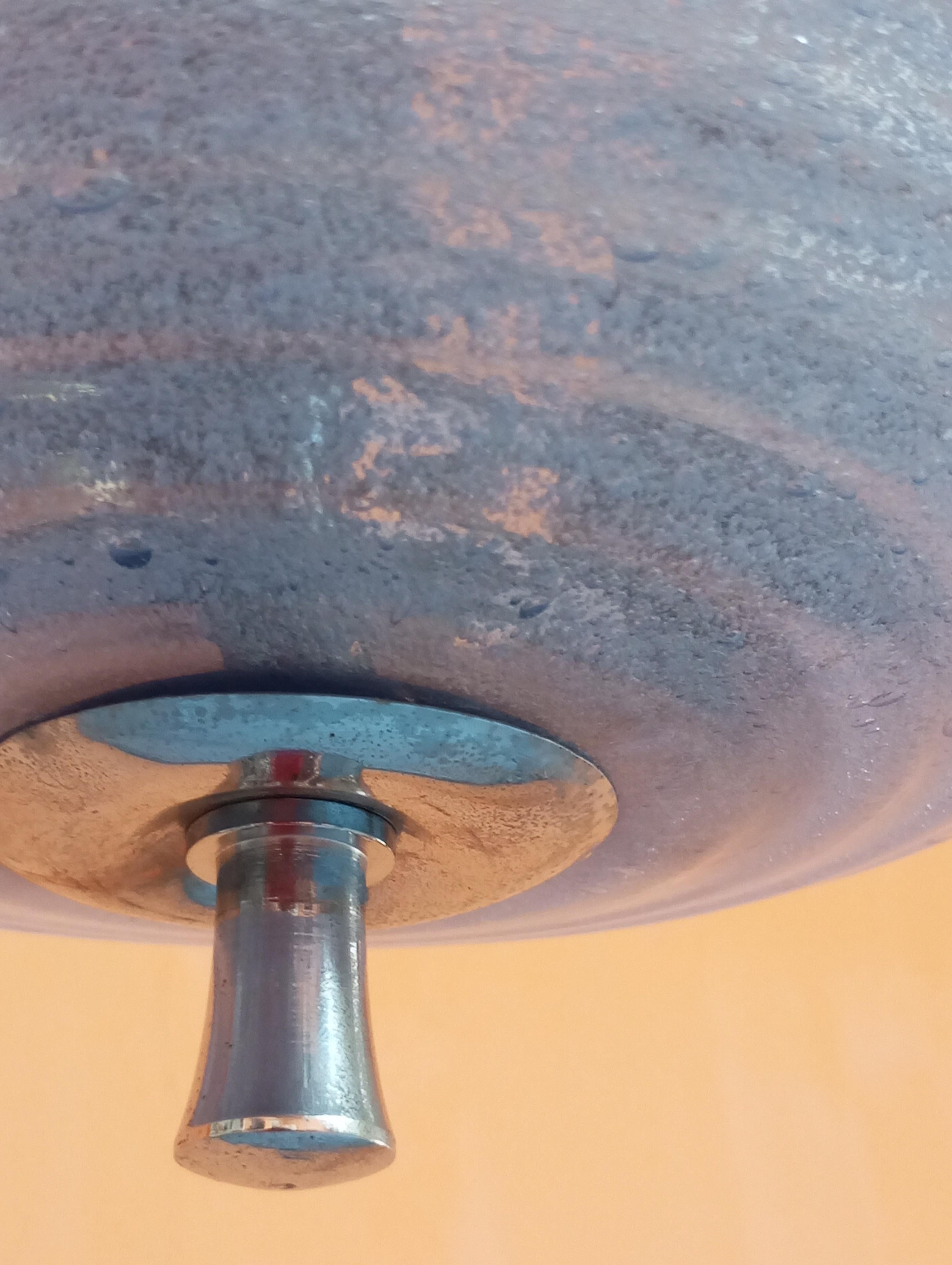 lustre en verre pulegoso celeste de Barovier & Toso, Murano Italie en vente 1