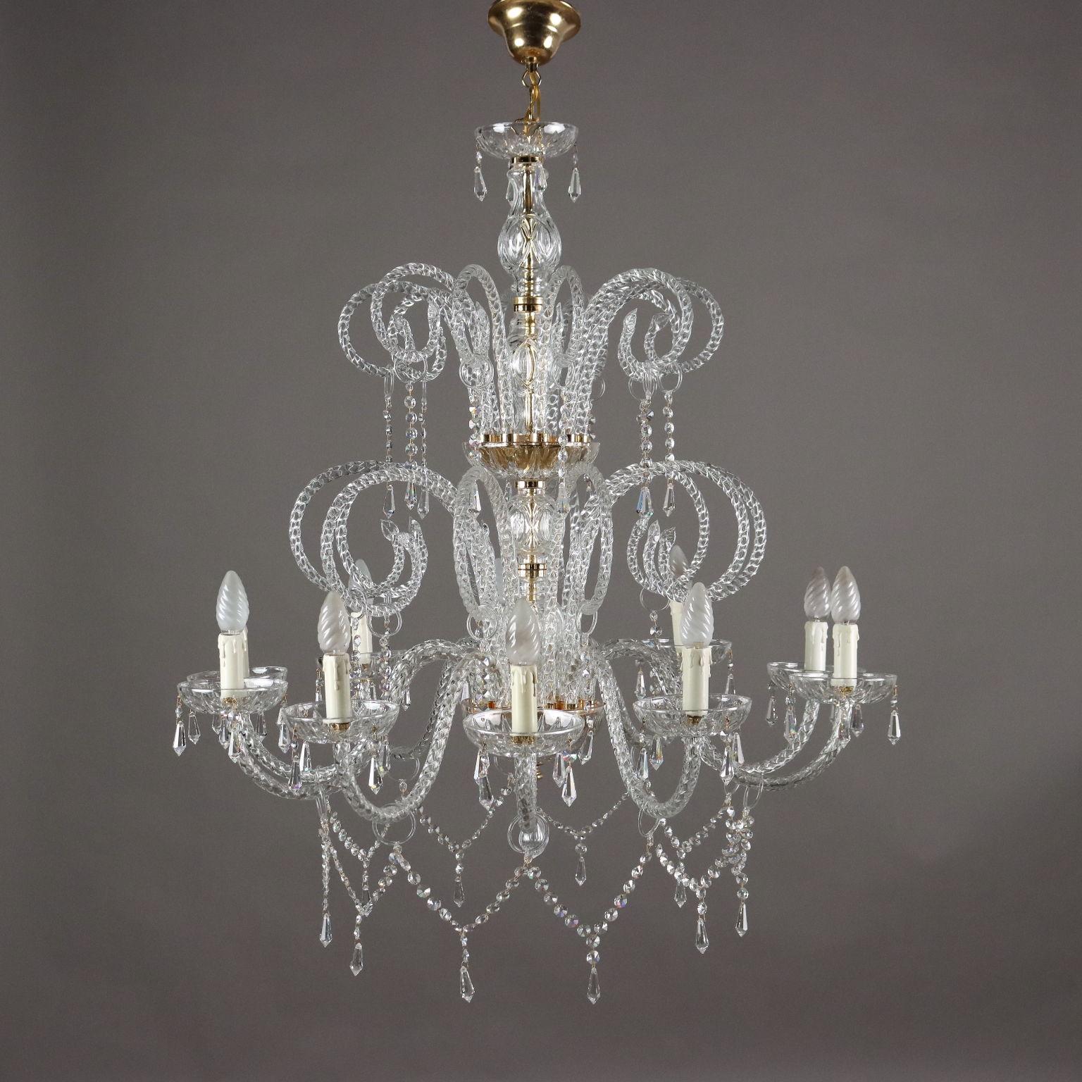 Lampadario in Vetro Soffiato Italia XX Secolo For Sale 4
