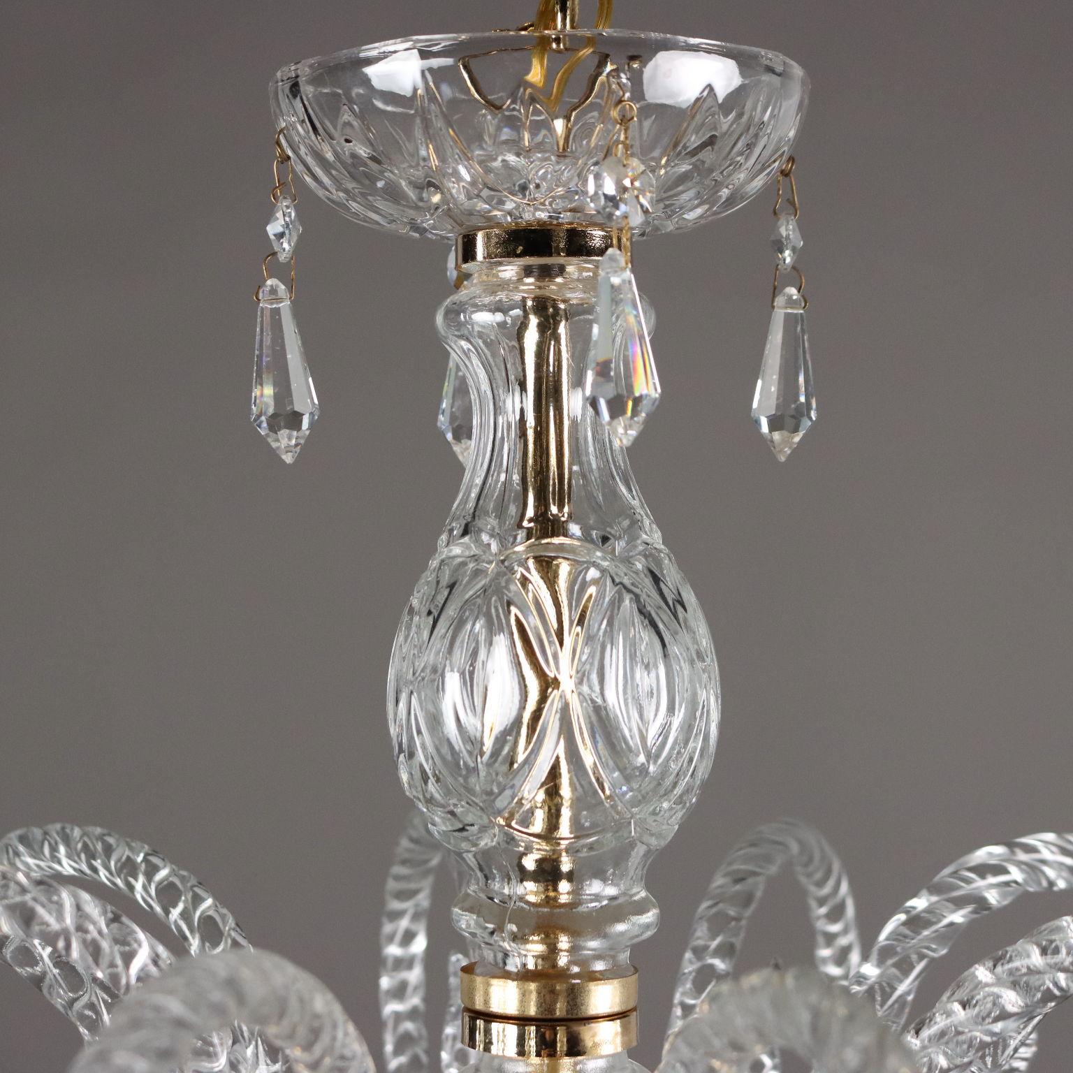 Lampadario in Vetro Soffiato Italia XX Secolo For Sale 8