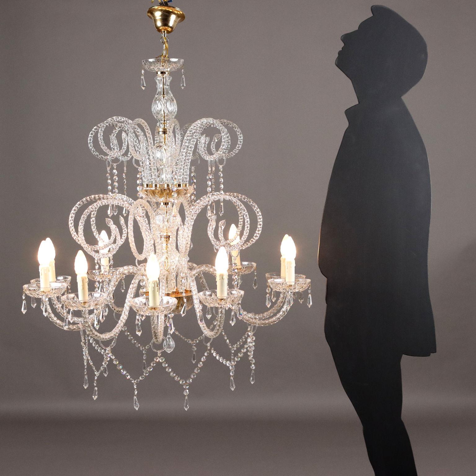 Mid-Century Modern Lampadario in Vetro Soffiato Italia XX Secolo For Sale