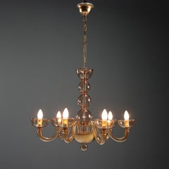 Venetian Blown Murano Glass Chandelier Mid-20th Century