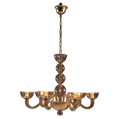 Venetian Blown Murano Glass Chandelier Mid-20th Century