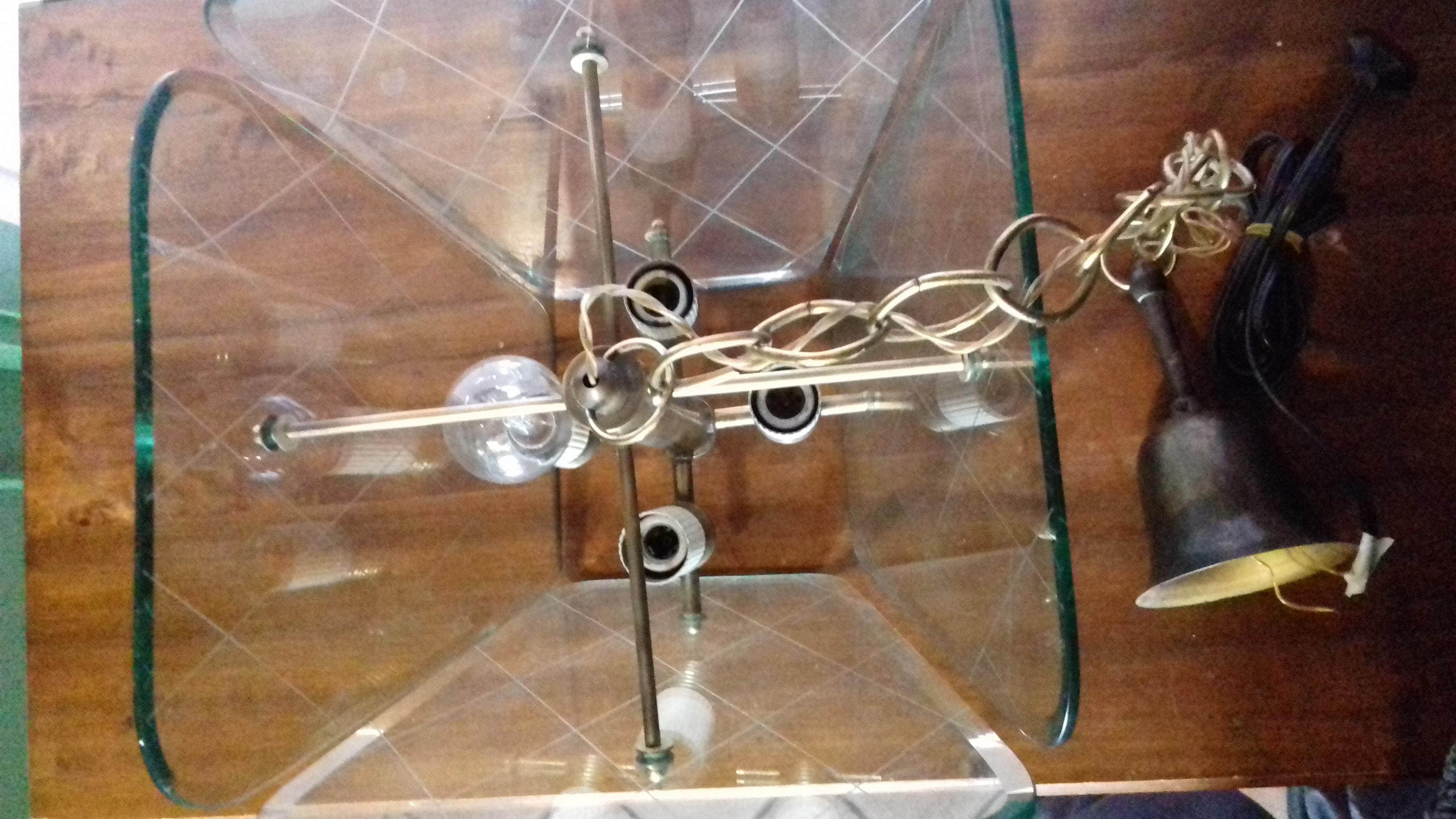 Italian chandelier attributed to Pietro Chiesa for Fontana Arte For Sale 3
