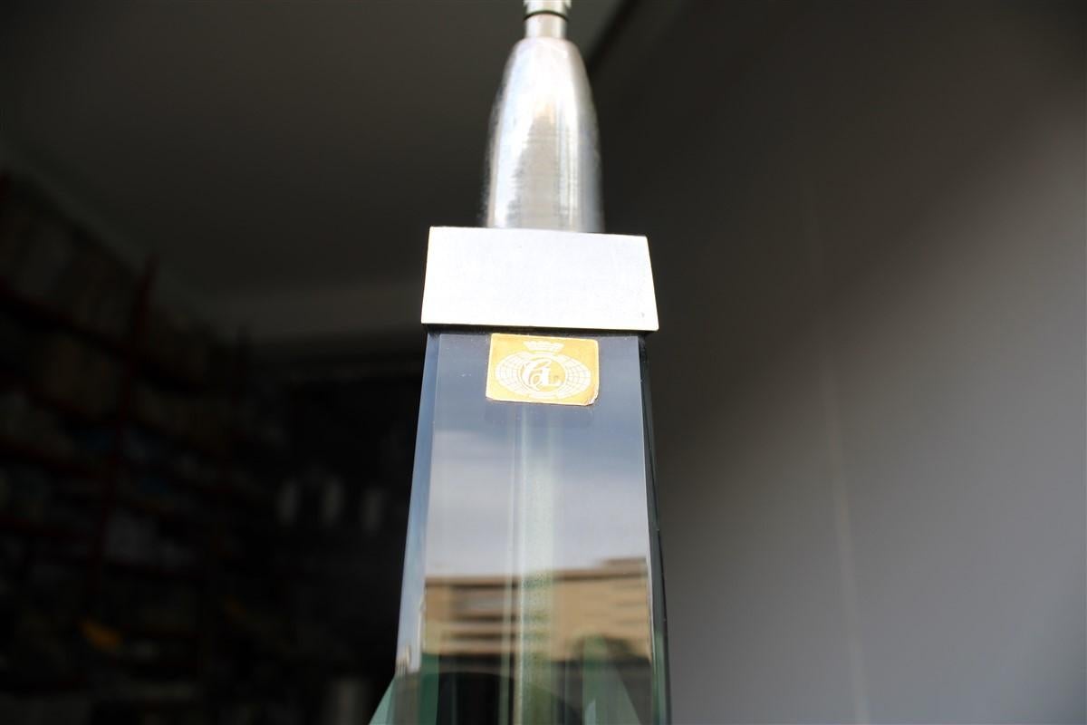 Lustre italien en cristal coloré et satiné Italie 1960 Fontana Arte en vente 6
