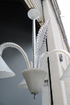 Venini Reticello 1940 Italian Murano Glass Chandelier