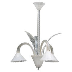 Venini Reticello 1940 Italian Murano Glass Chandelier Venini Reticello 1940 Italian Murano Glass Chandelier