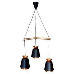 Mid-Century Scandinavian 3-light copper chandelier, Norway.