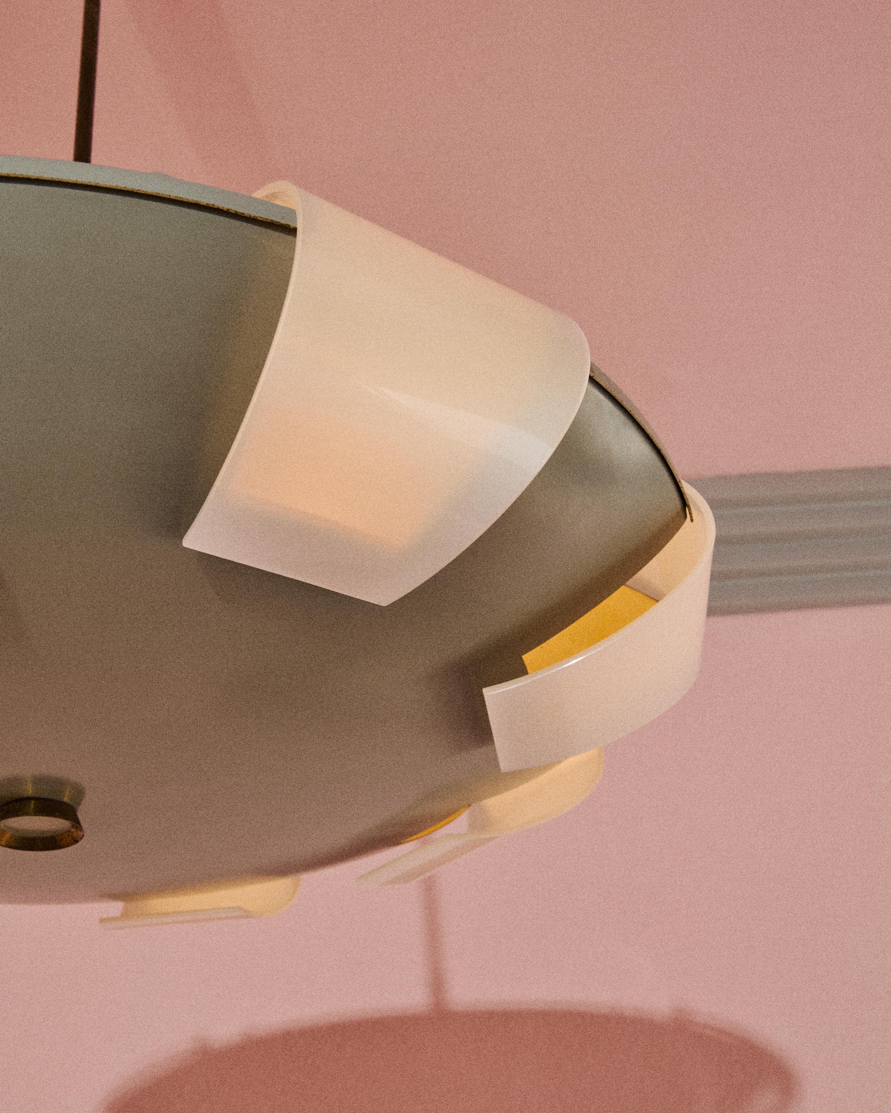 Lampadario mod. 12596, design Angelo Lelii per Arredoluce, Italia In condizioni buone in vendita a Milano, Lombardia