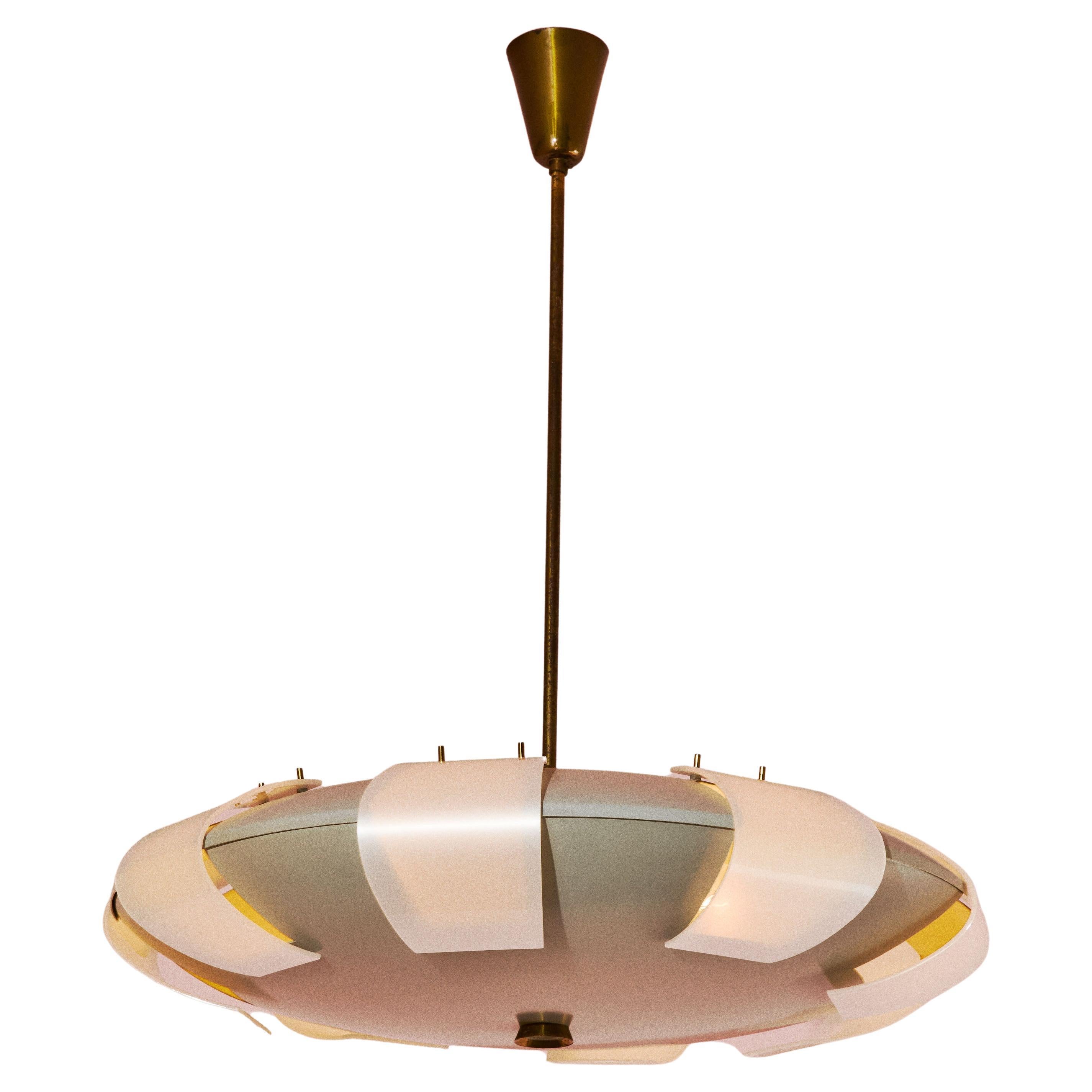 Lampadario mod. 12596, design Angelo Lelii per Arredoluce, Italia