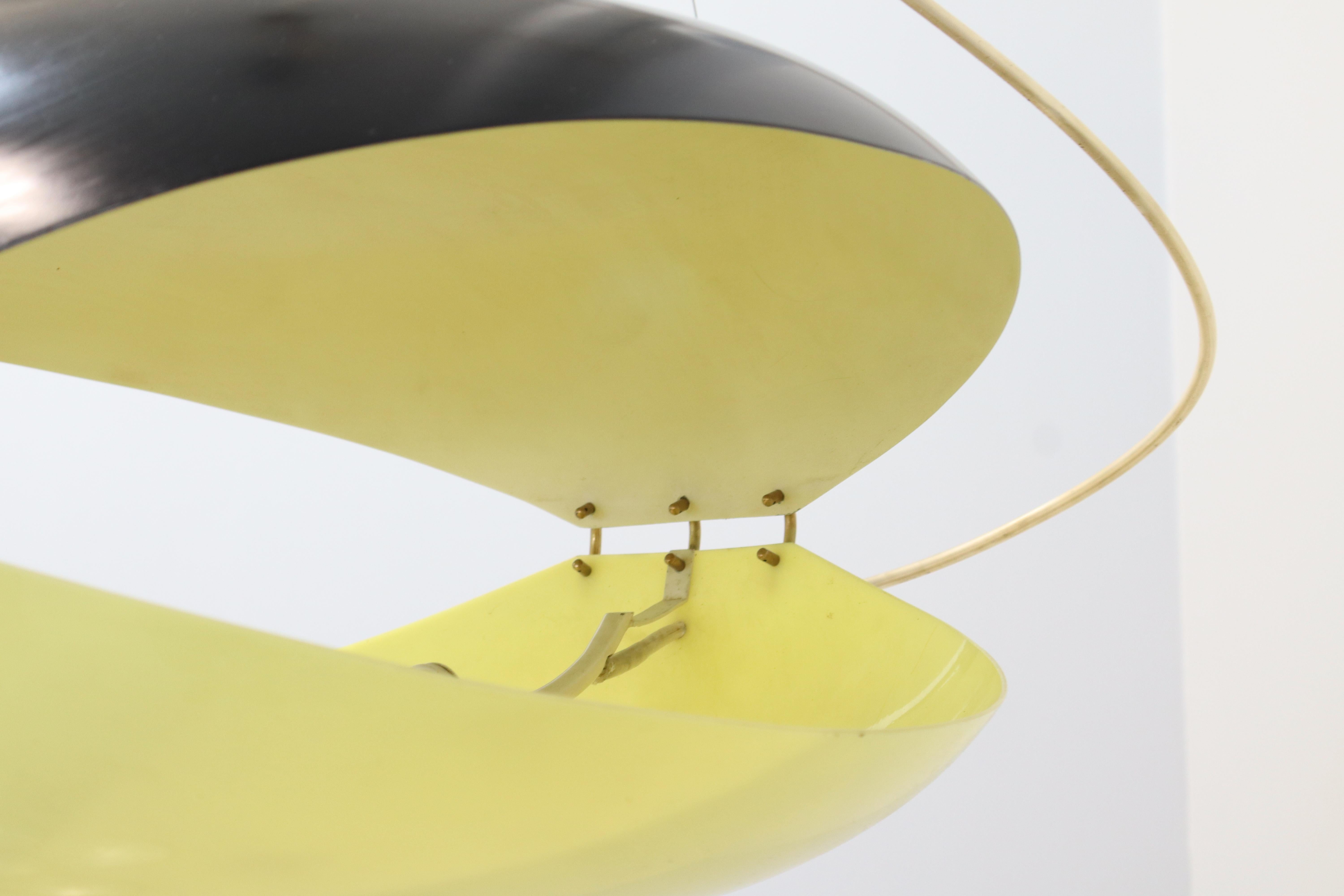Lustre mod.12600, Ettore Sottsass Arredoluce Laiton, plexiglas  aluminium 1957 en vente 3
