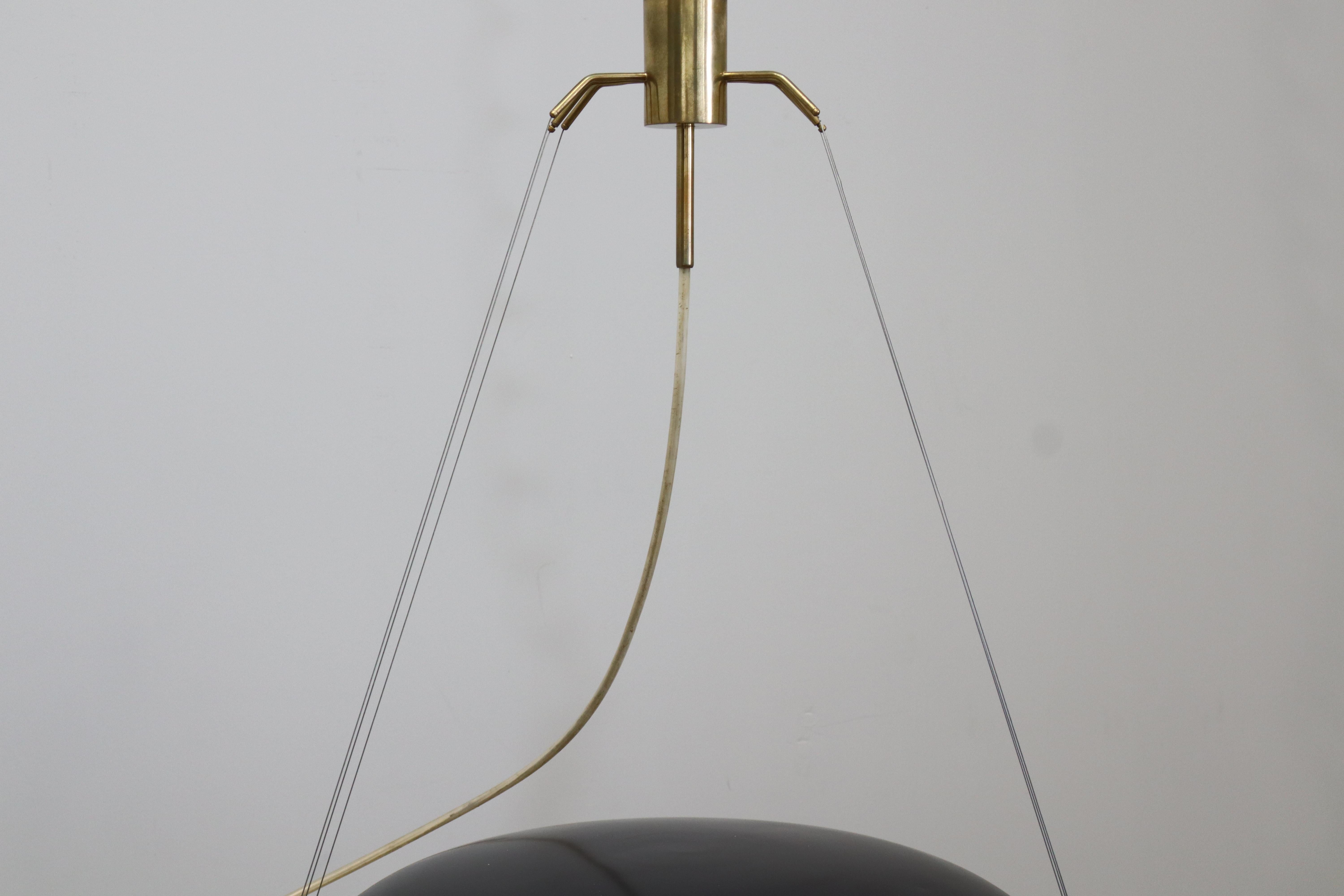 Lustre mod.12600, Ettore Sottsass Arredoluce Laiton, plexiglas  aluminium 1957 en vente 4
