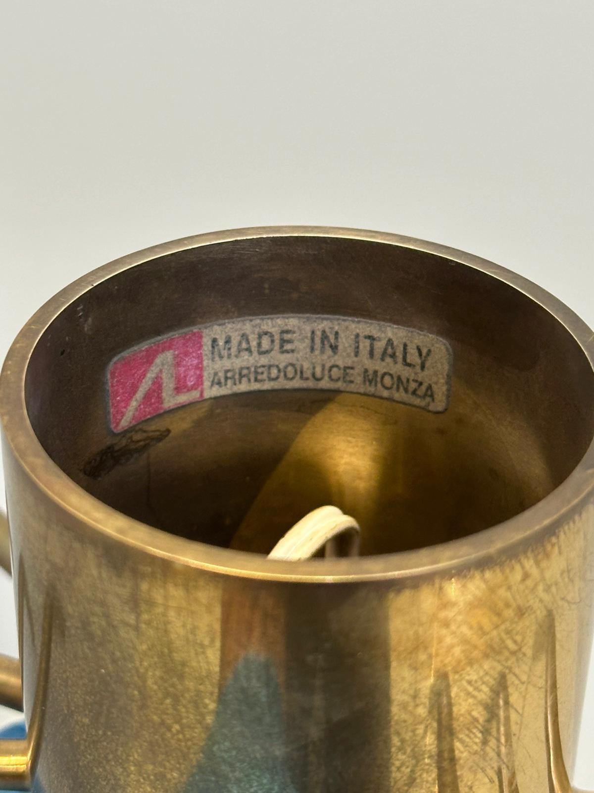 Lustre mod.12600, Ettore Sottsass Arredoluce Laiton, plexiglas  aluminium 1957 en vente 12
