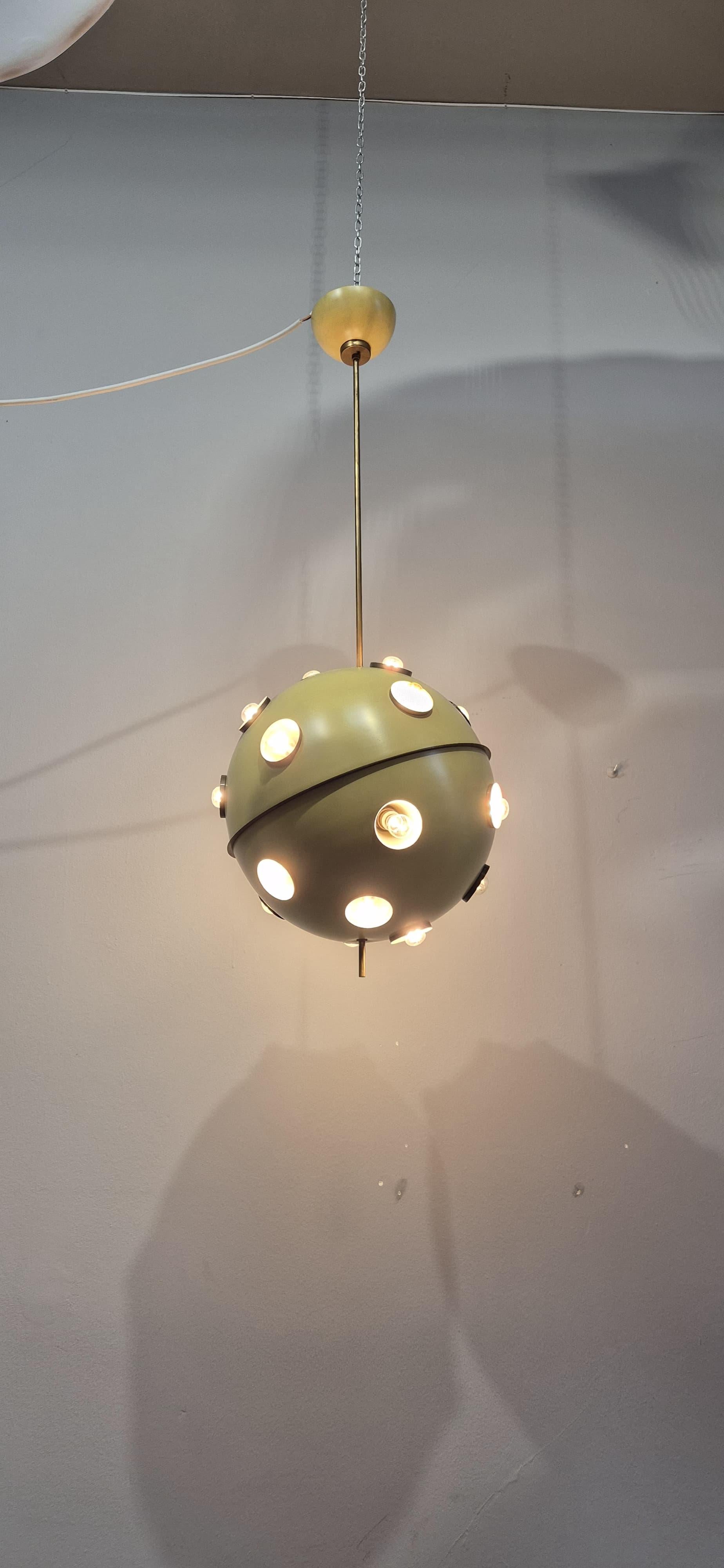 Metallo Lampadario Modello 551 di Oscar Torlasco per Lumi in vendita