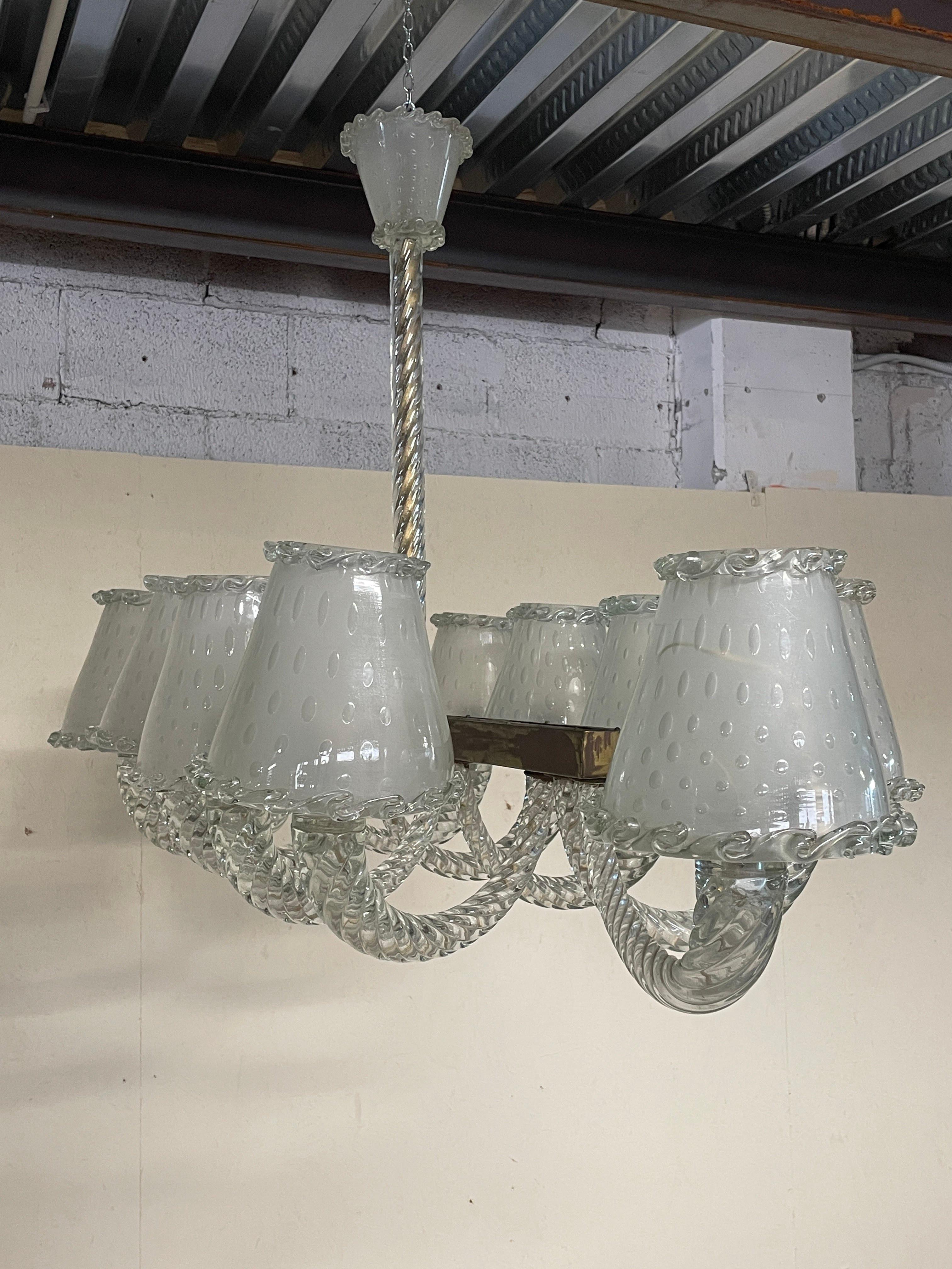 Lampadario monumentale Seguso anni '30 in vendita 4
